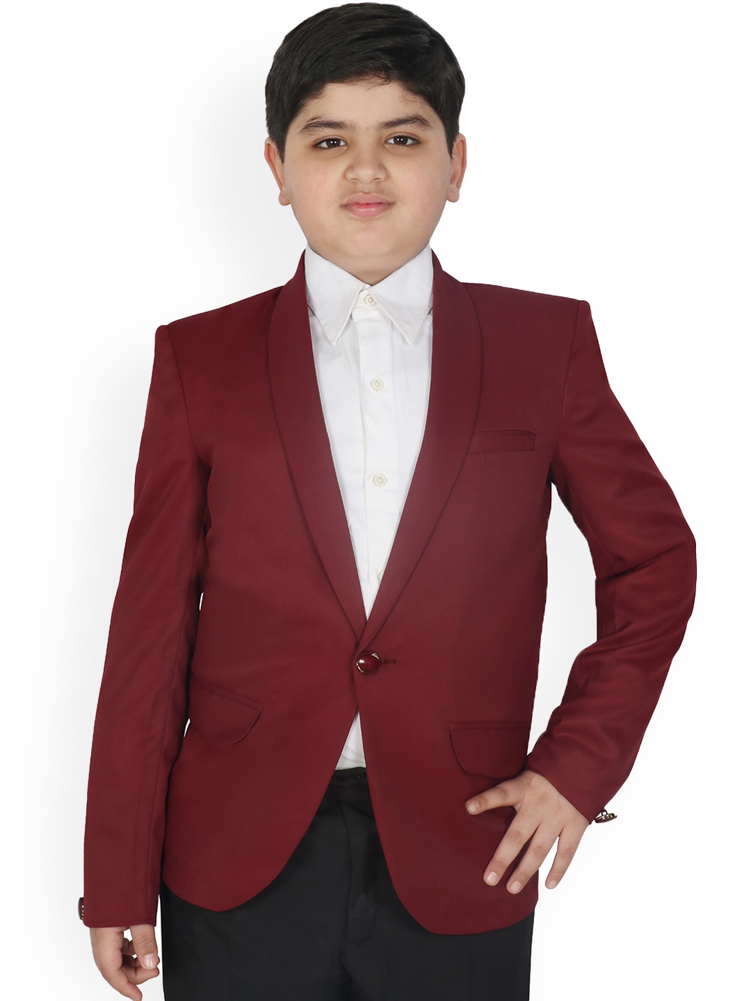 

SG YUVRAJ Boys Single Breasted Blazer, Maroon