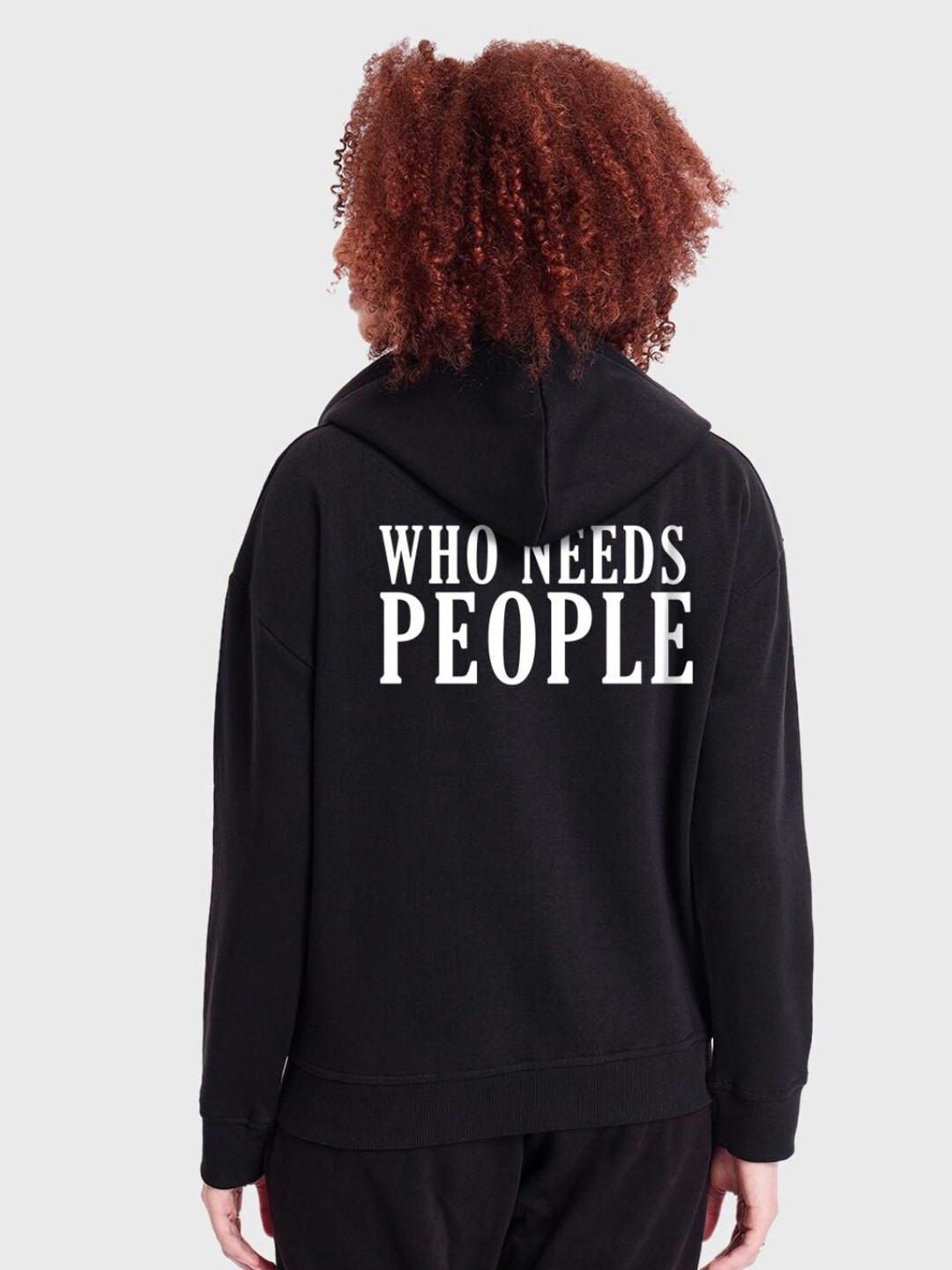 

Bewakoof Typography Printed Hooded Fleece Sweatshirt, Black