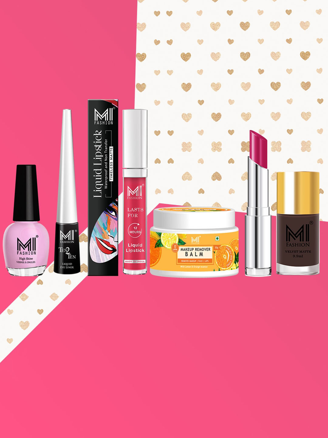 

MI FASHION Pack Of 6 Makeup Kit-A162-Pink