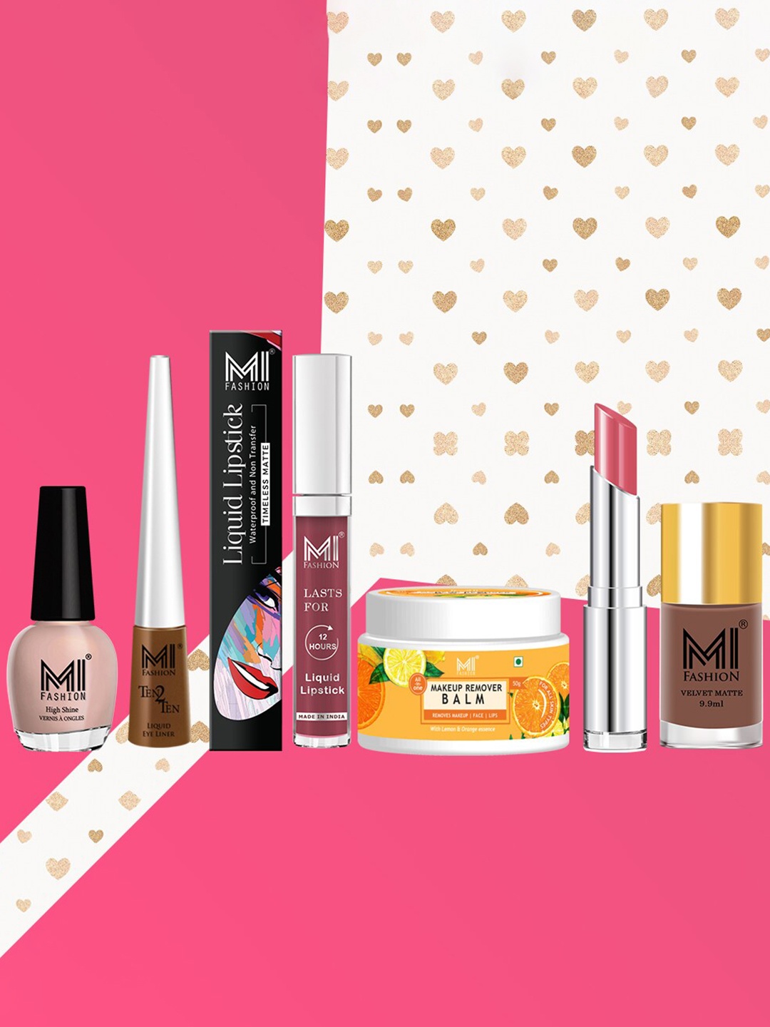 

MI FASHION Pack Of 6 Cruelty-Free Vegan Full Starter Makeup Gift Set- Shade A200, Nude
