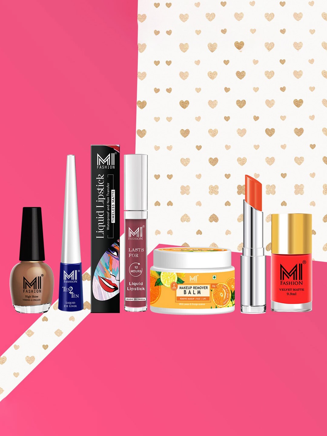 

MI FASHION Set Of 7 Makeup Kit, Orange