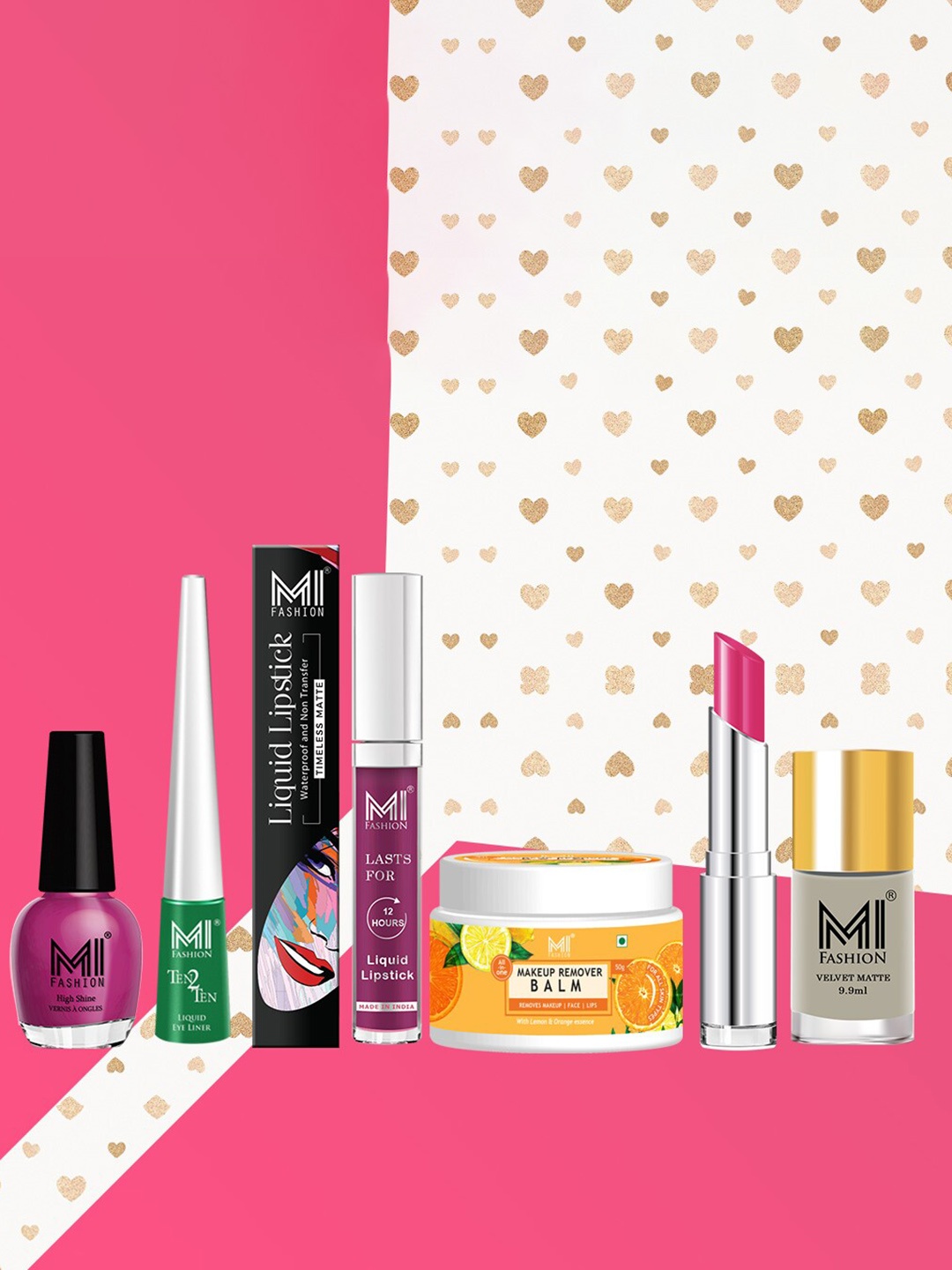 

MI FASHION Take Your Beauty Routine To The Next Level Pack Of 7 Deluxe Makeup Kit, Green