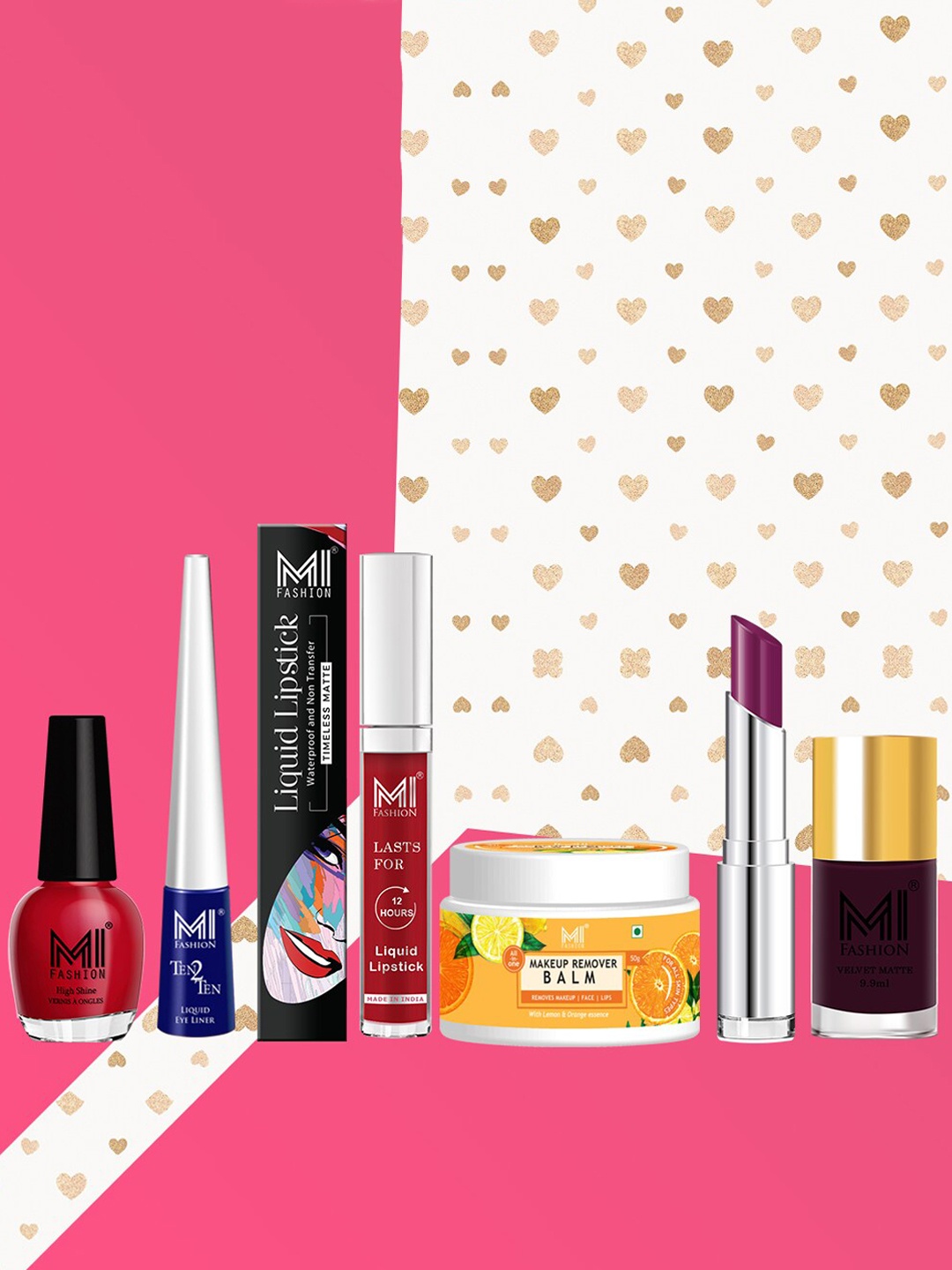 

MI FASHION Achieve the Perfect Look Set Of 7 Makeup Kit, Blue