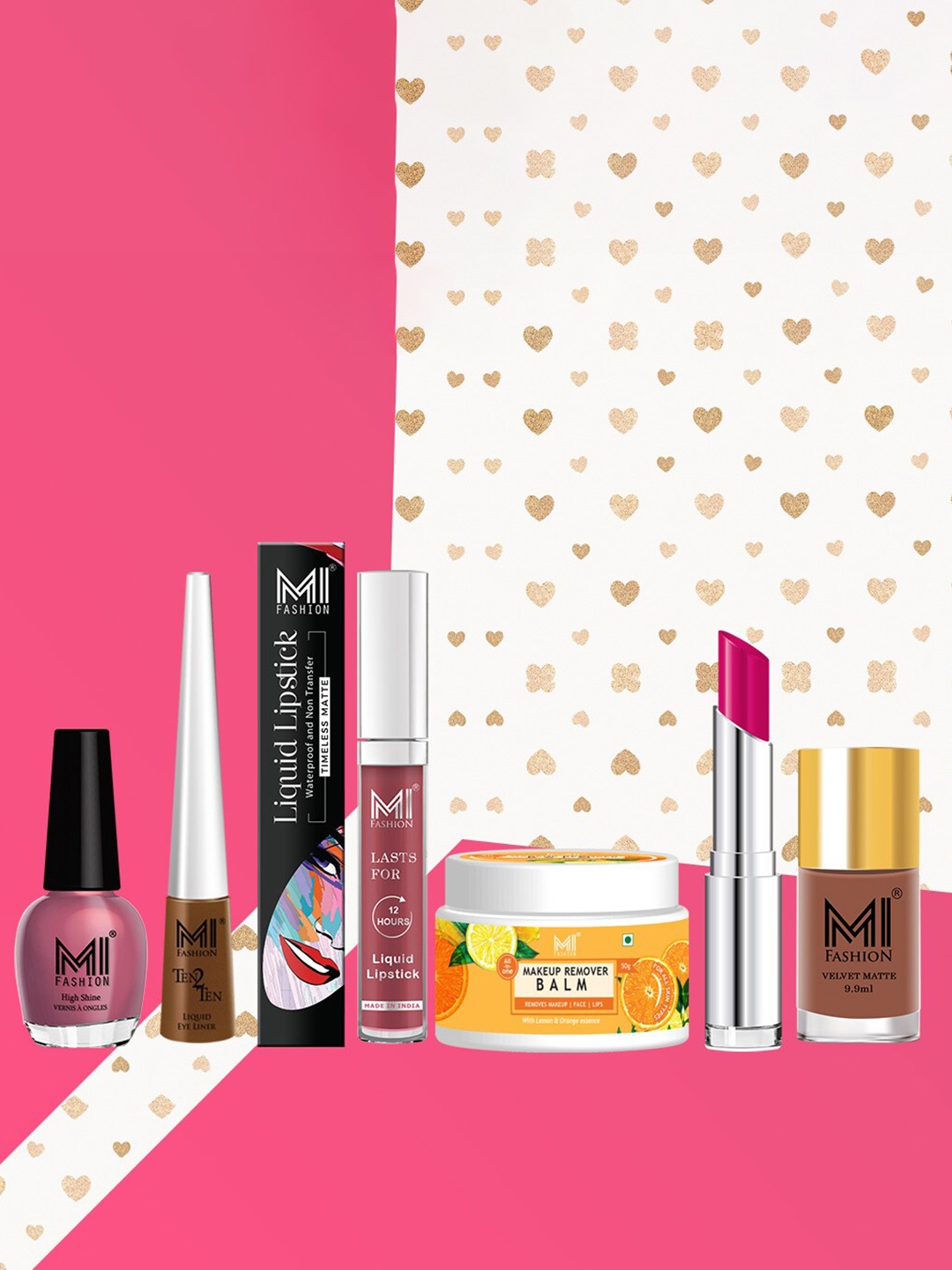 

MI FASHION Gorgeous Look On-The-Go Set Of 7 Portable Makeup Kit, Nude
