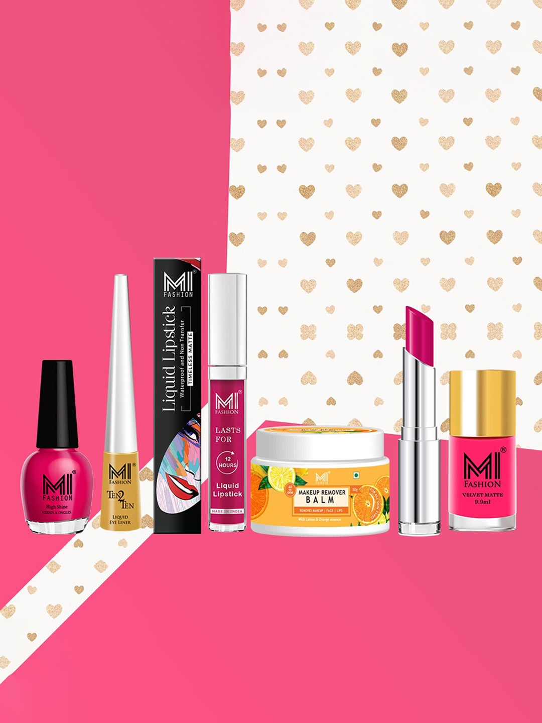 

MI FASHION The Secret to a Perfect Look Pack Of 7 Makeup Kit-A172-Pink