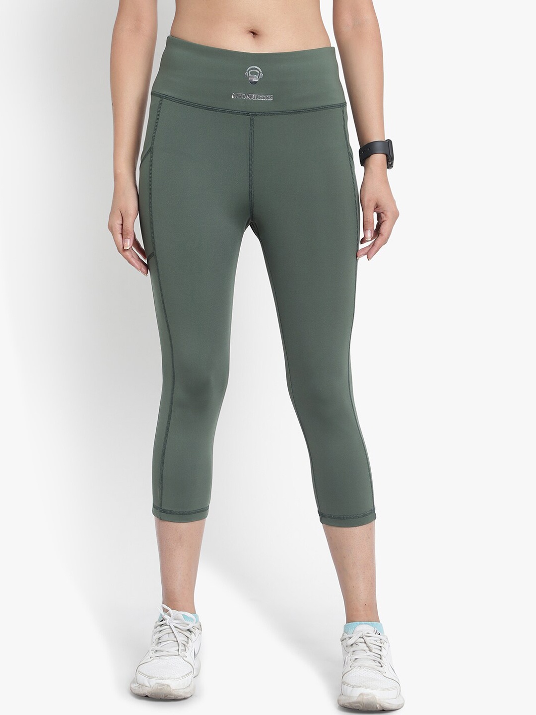 

Wearjukebox Women Dry-Fit High Waist Workout Tights, Green