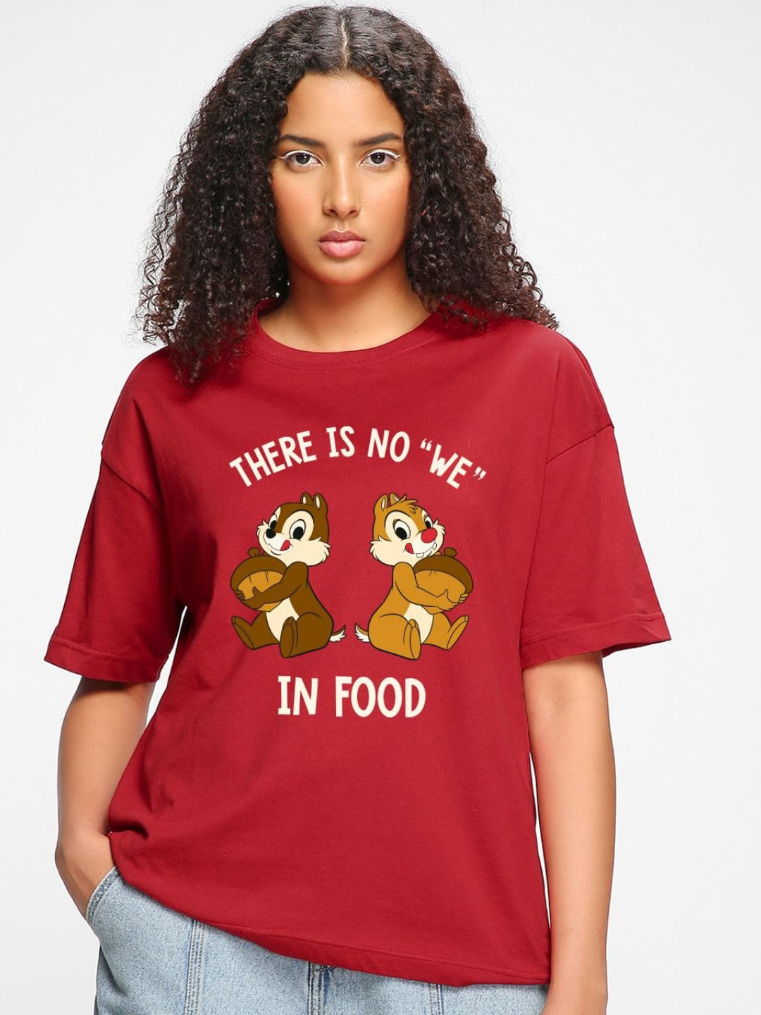 

Bewakoof Typography Printed Drop-Shoulder Sleeves Cotton T-shirt, Maroon
