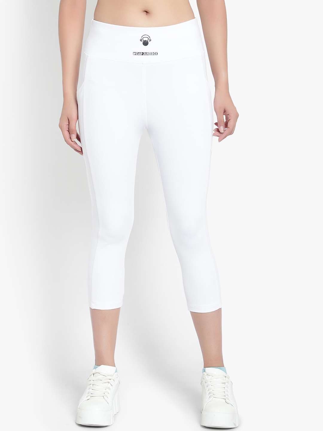 

Wearjukebox Women Dry-Fit High Waist Workout Tights, White