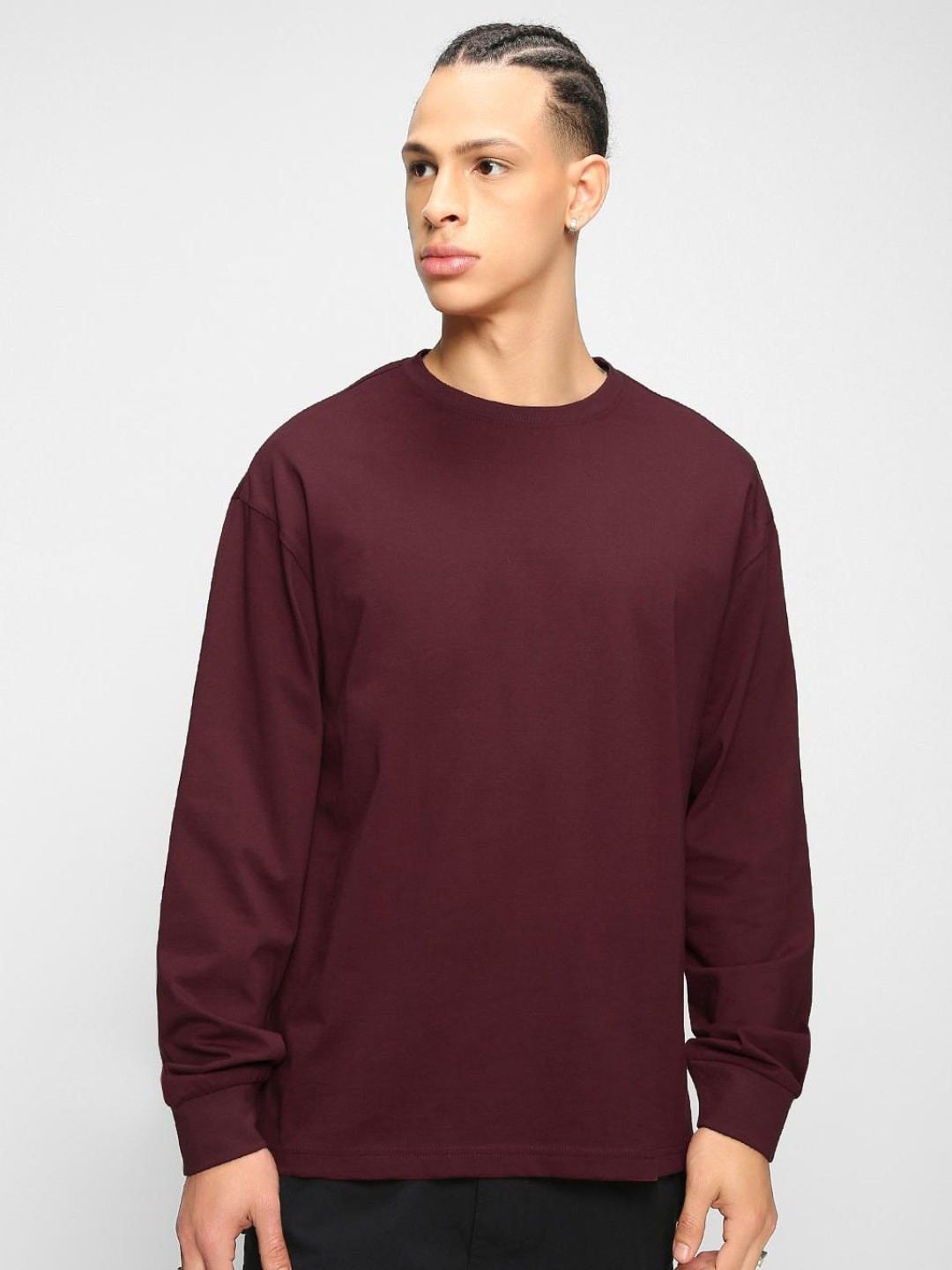 

Bewakoof Round Neck Oversize T-shirt, Maroon