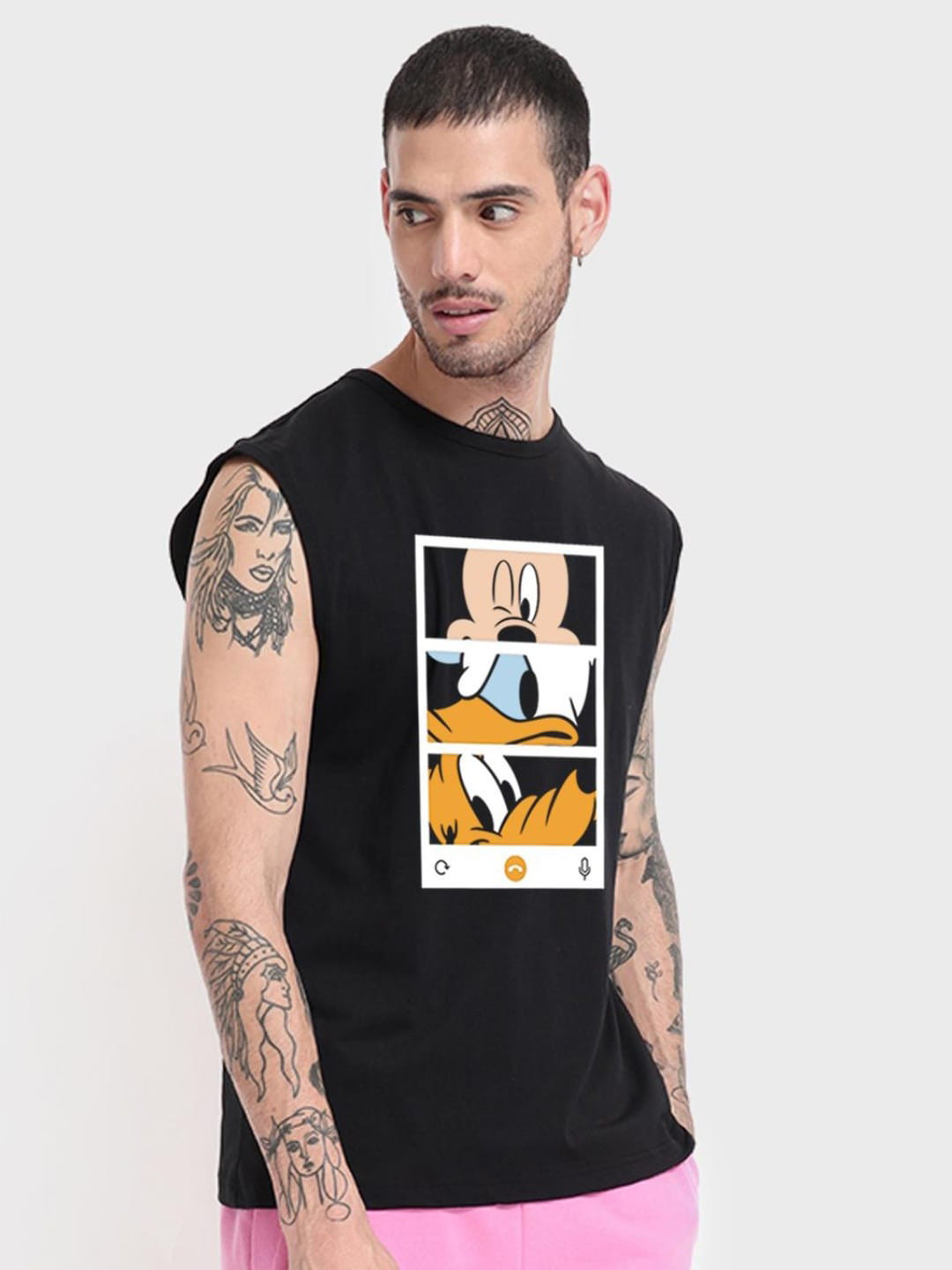 

Bewakoof Graphic Printed Loose Cotton T-shirt, Black