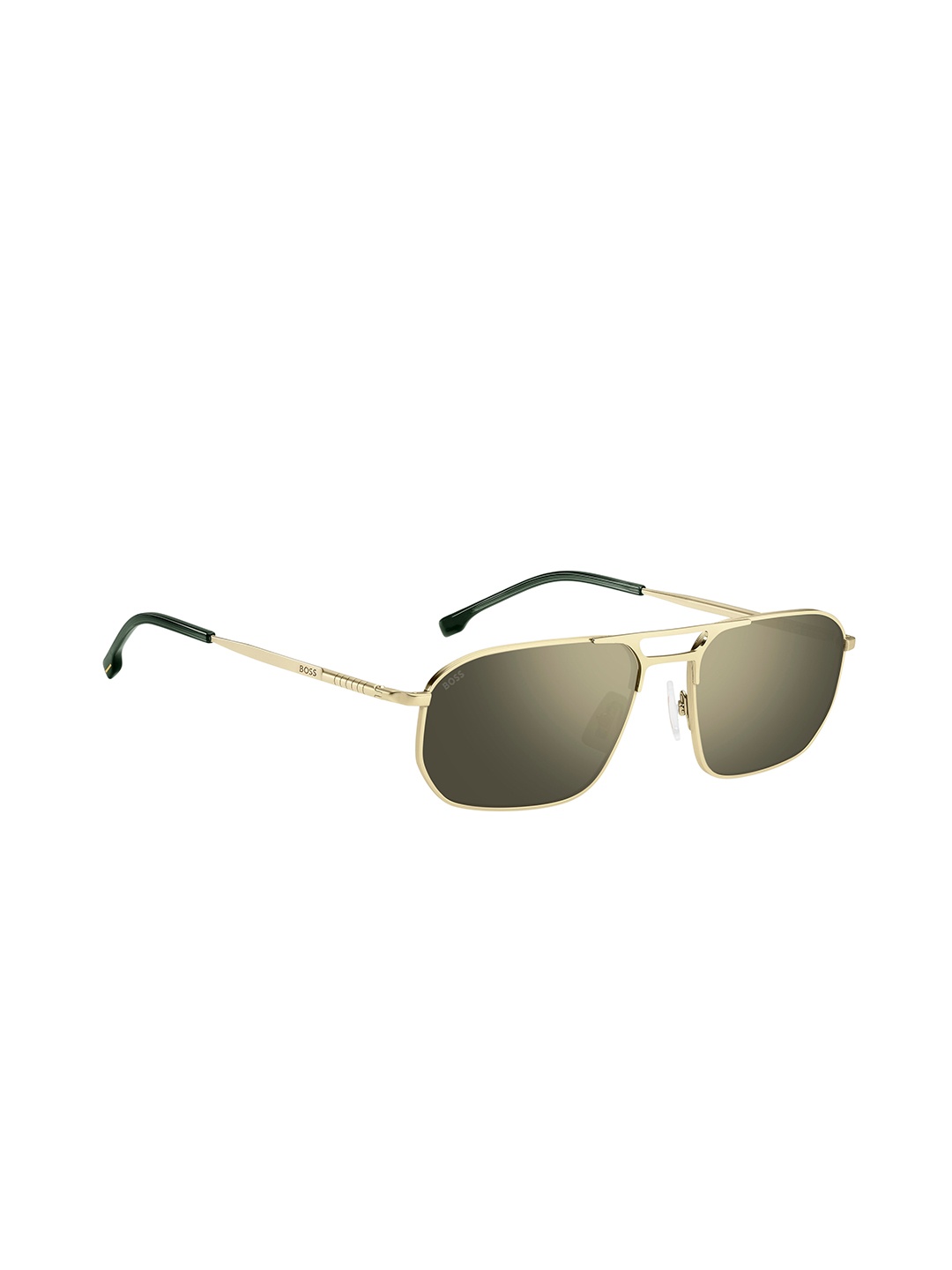 

HUGO Men Square Sunglasses with UV Protected Lens 205396J5G59WM, Gold