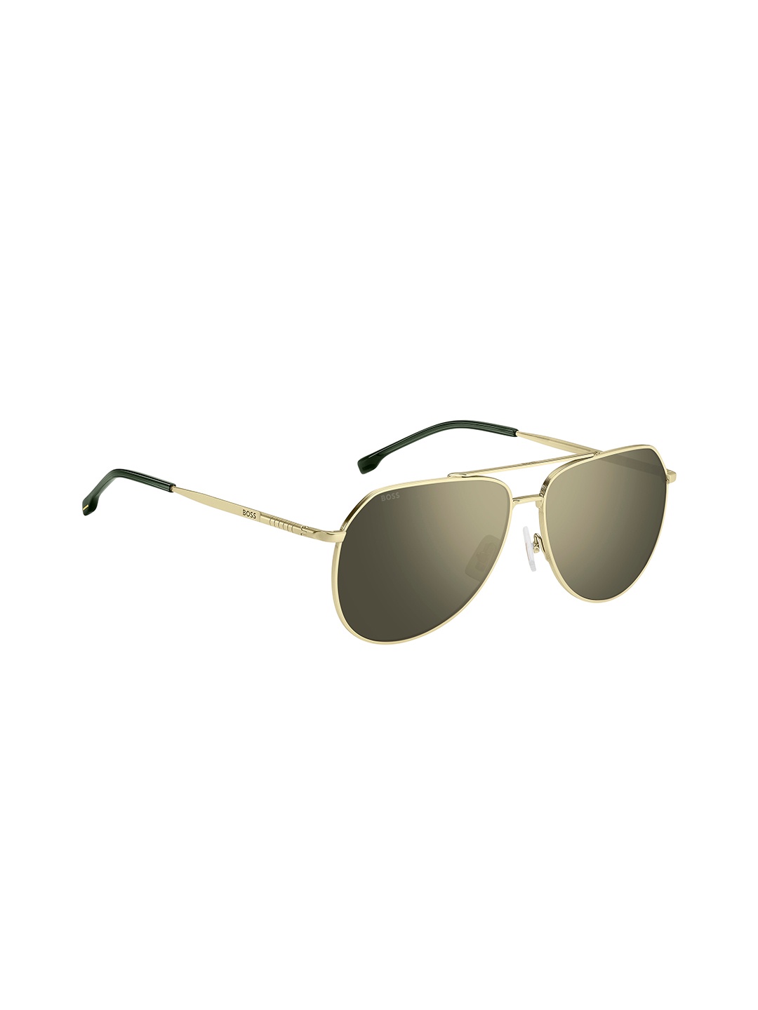 

HUGO Men Aviator Sunglasses with UV Protected Lens 205400J5G61WM, Gold