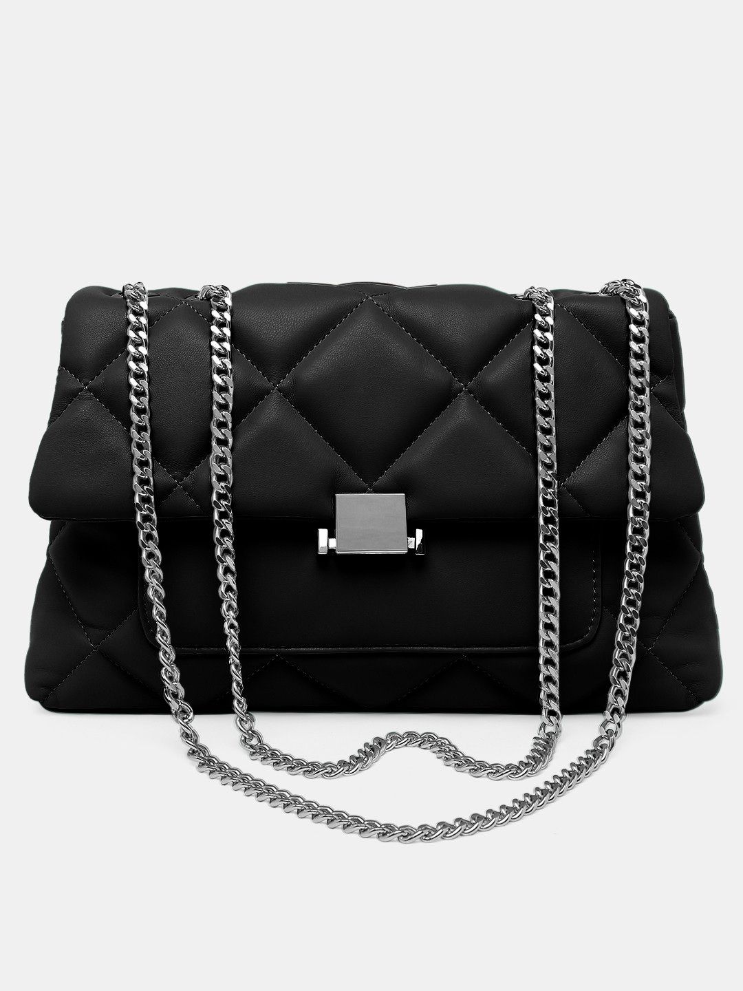 

Vero Moda Quilted Structured Sling Bag, Black