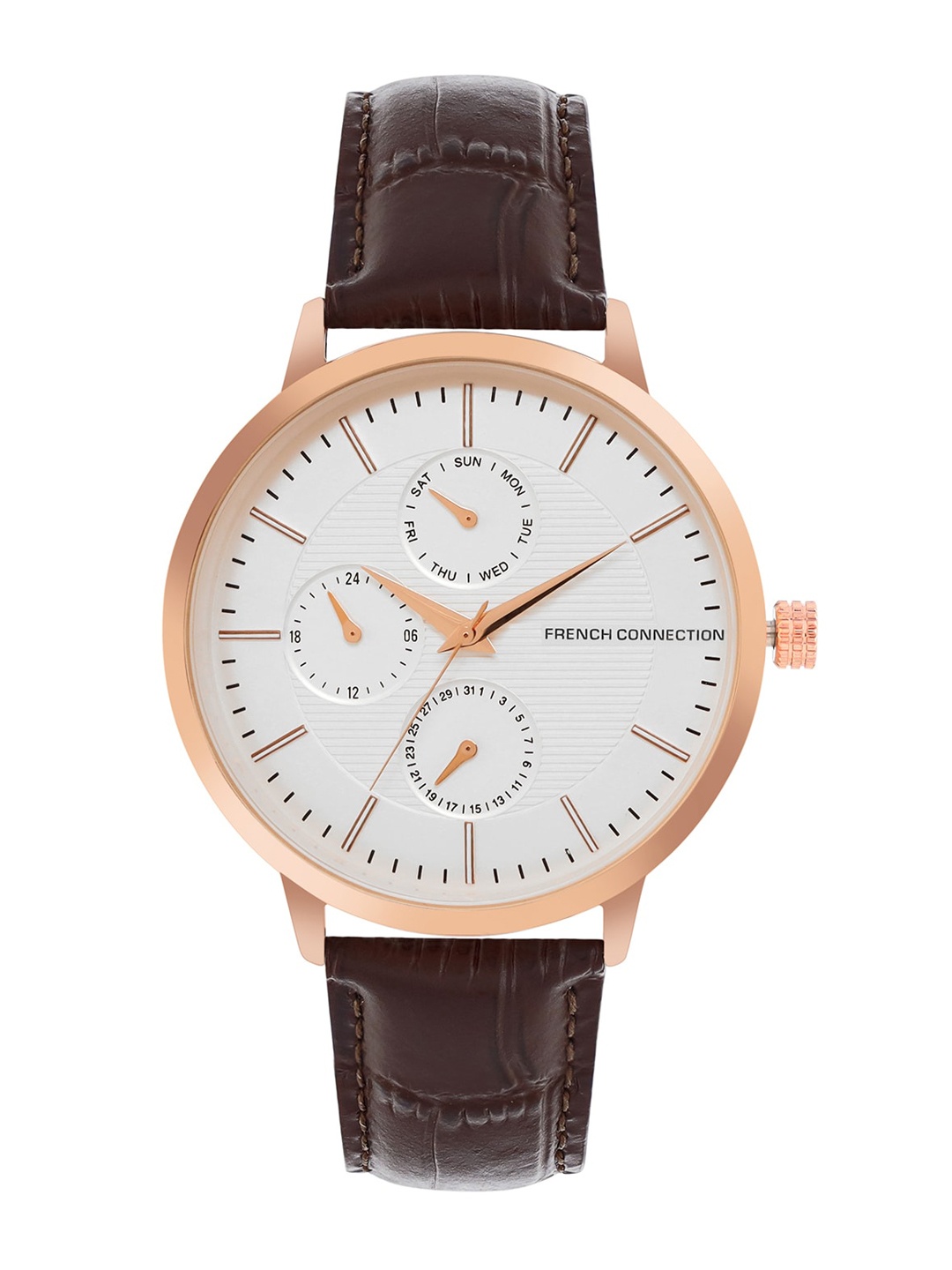 

French Connection Men Leather Straps Analogue Watch FCN00041B, White
