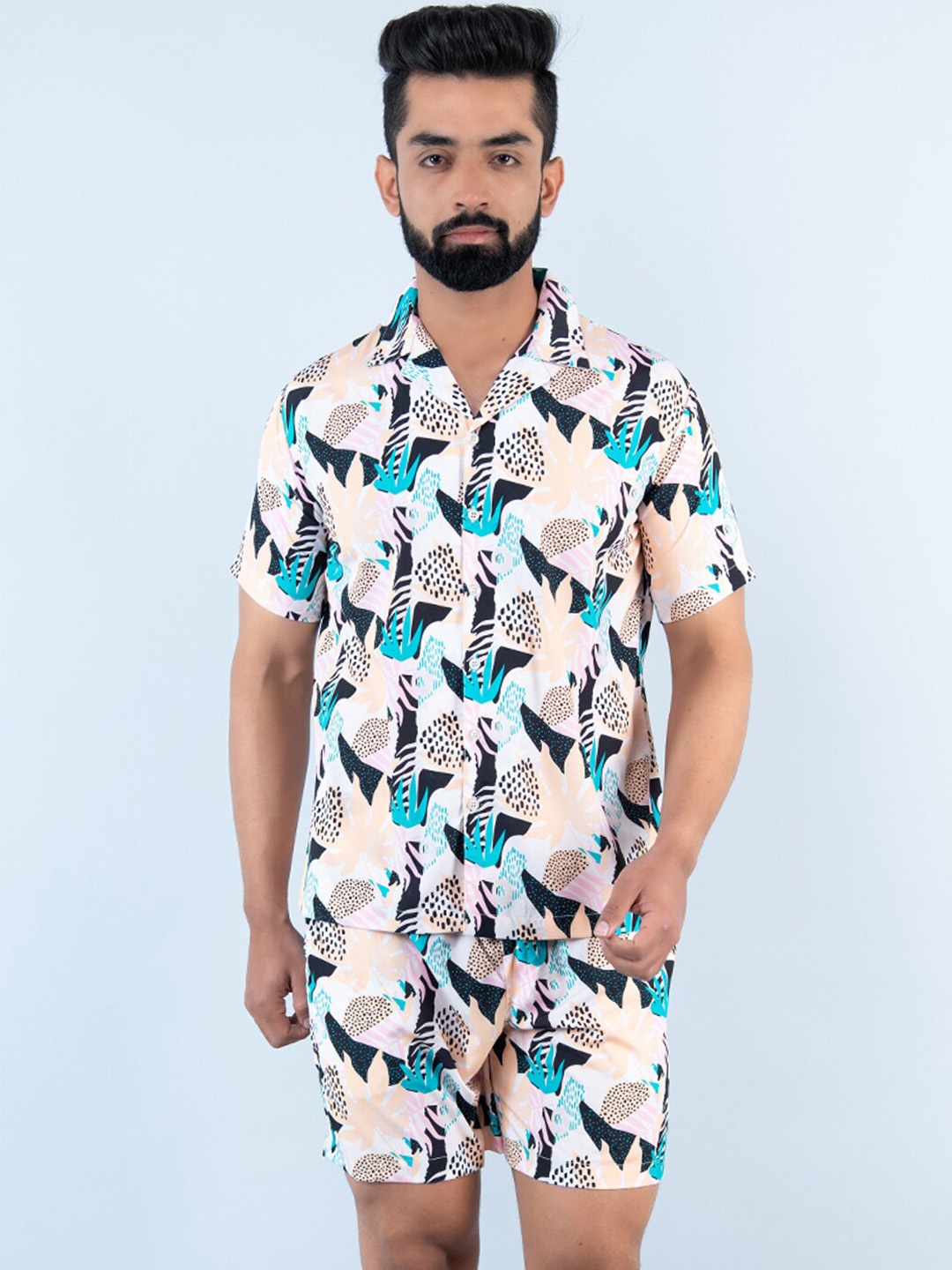 

Tistabene Men Leaf Printed Co-Ords, White