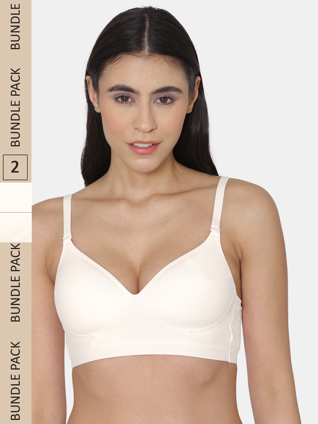

KOMLI Pack Of 2 Lightly Padded Everyday Bra, Off white