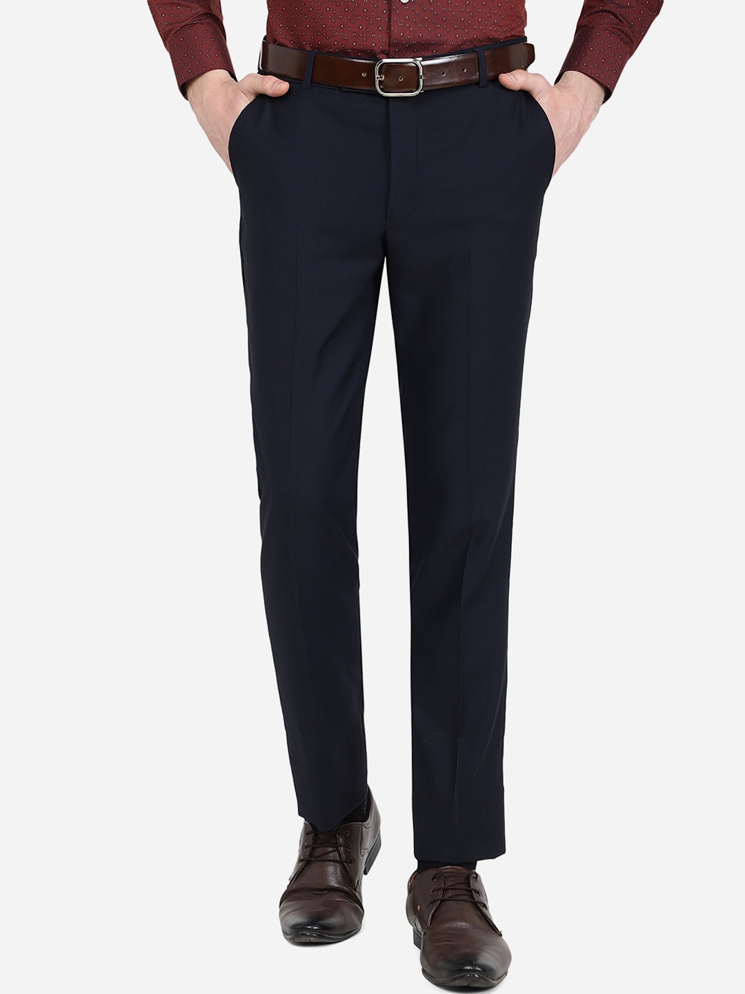 

Greenfibre Men Slim Fit Formal Trouser, Blue