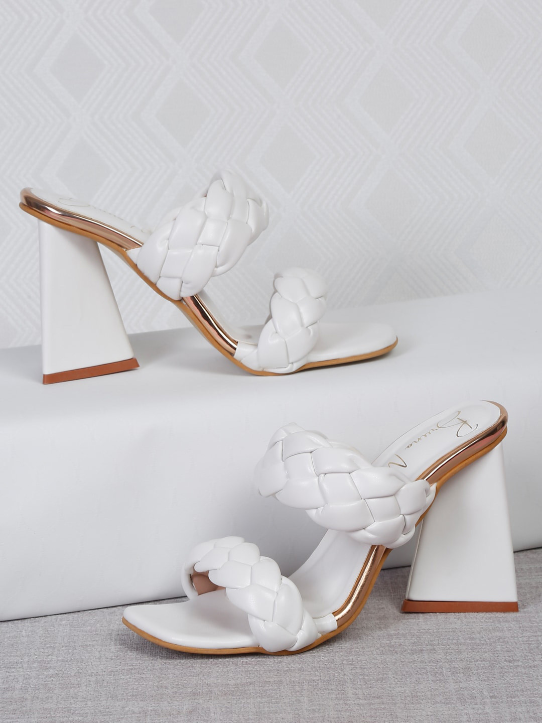 

Bruno Manetti Women Open Toe Block Heels, White