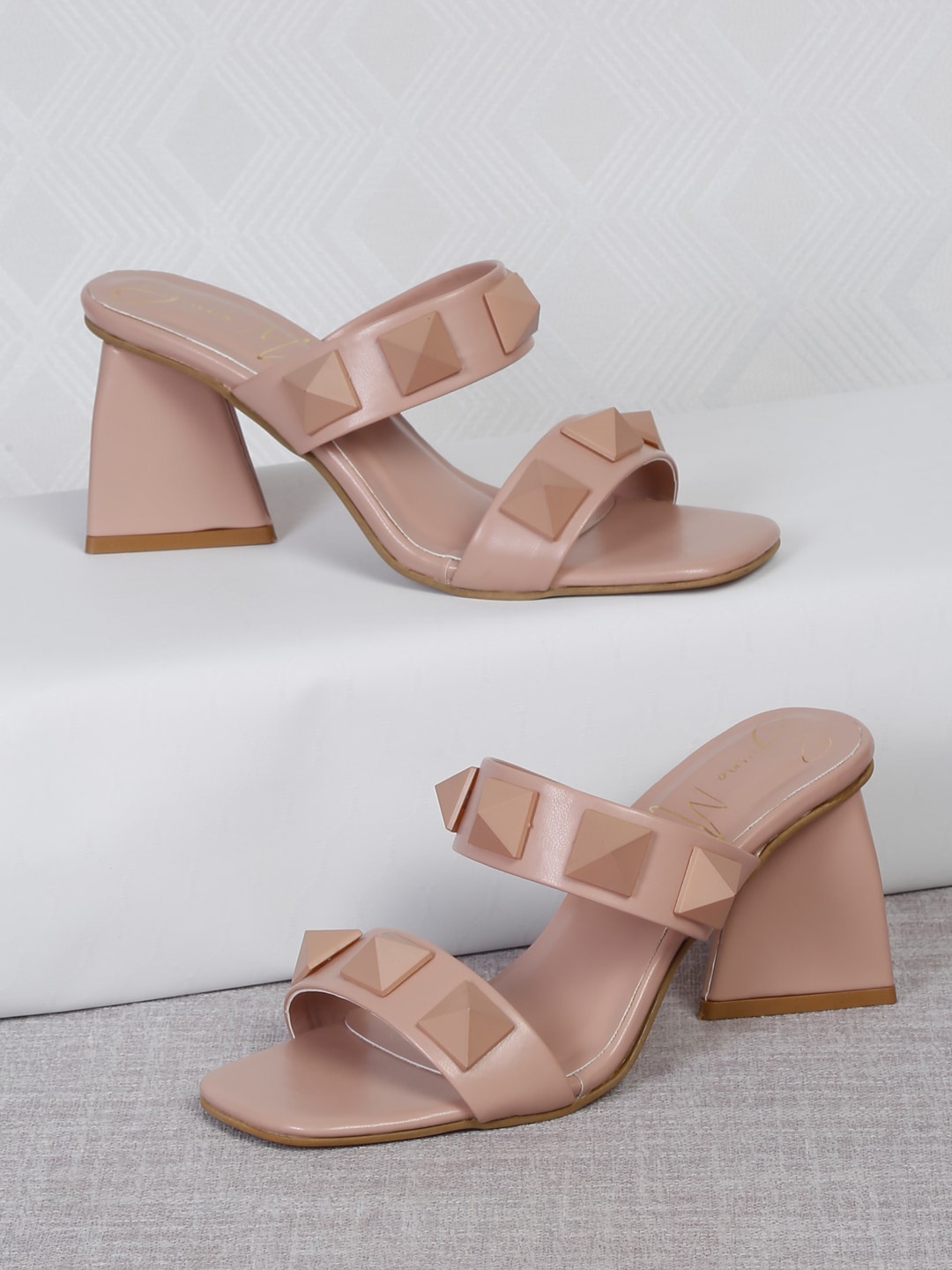 

Bruno Manetti Women Open Toe Block Heels, Nude