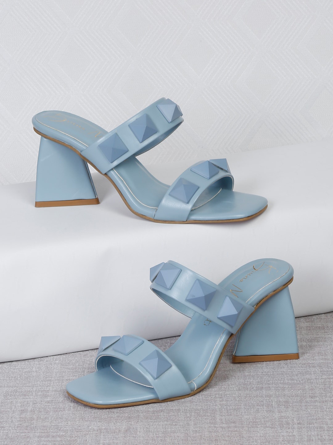 

Bruno Manetti PU Block Heels, Blue
