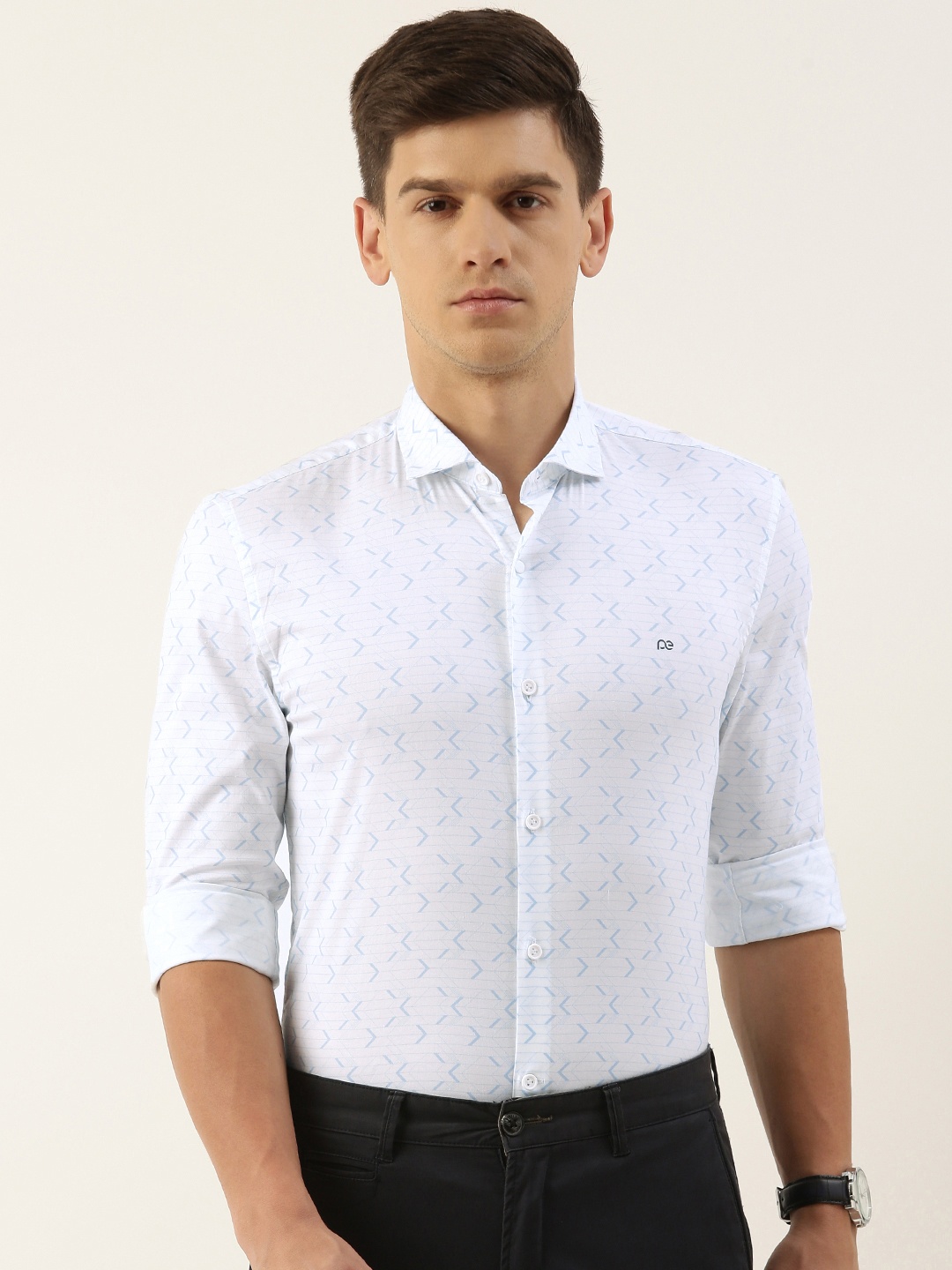 

Peter England Printed Slim Fit Semiformal Shirt, White