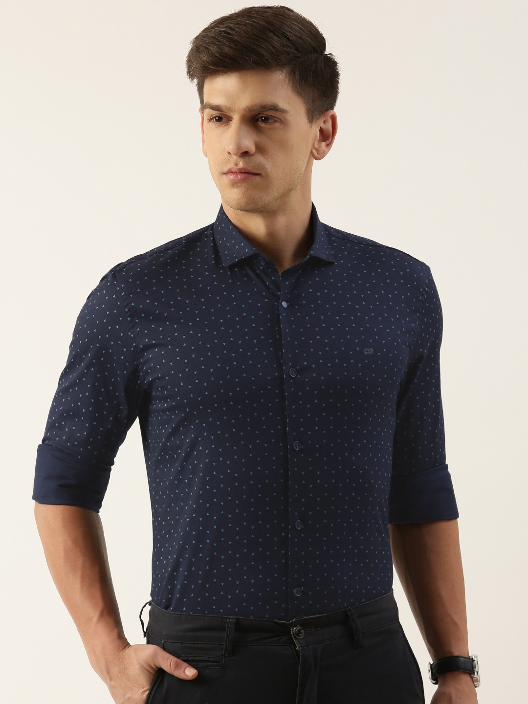 

Peter England Printed Slim Fit Semiformal Shirt, Blue