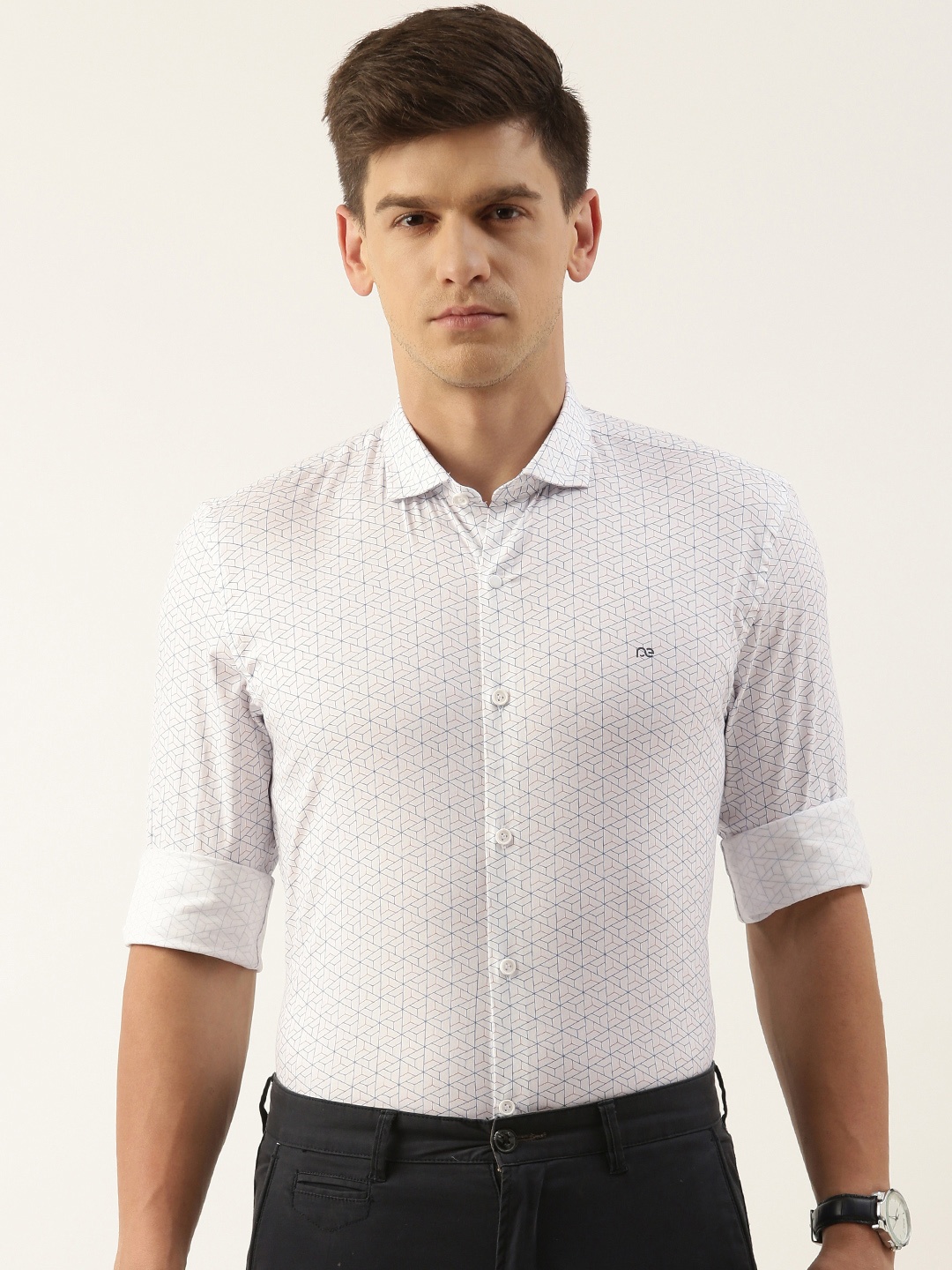 

Peter England Printed Slim Fit Semiformal Shirt, White