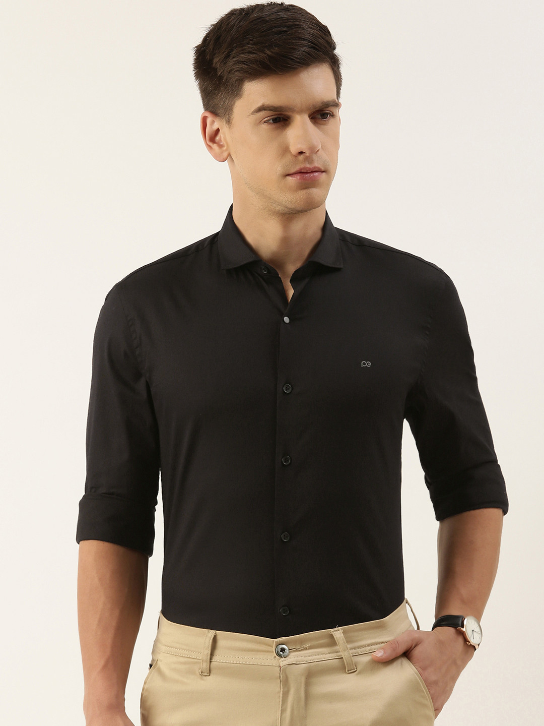 

Peter England Slim Fit Semiformal Shirt, Black
