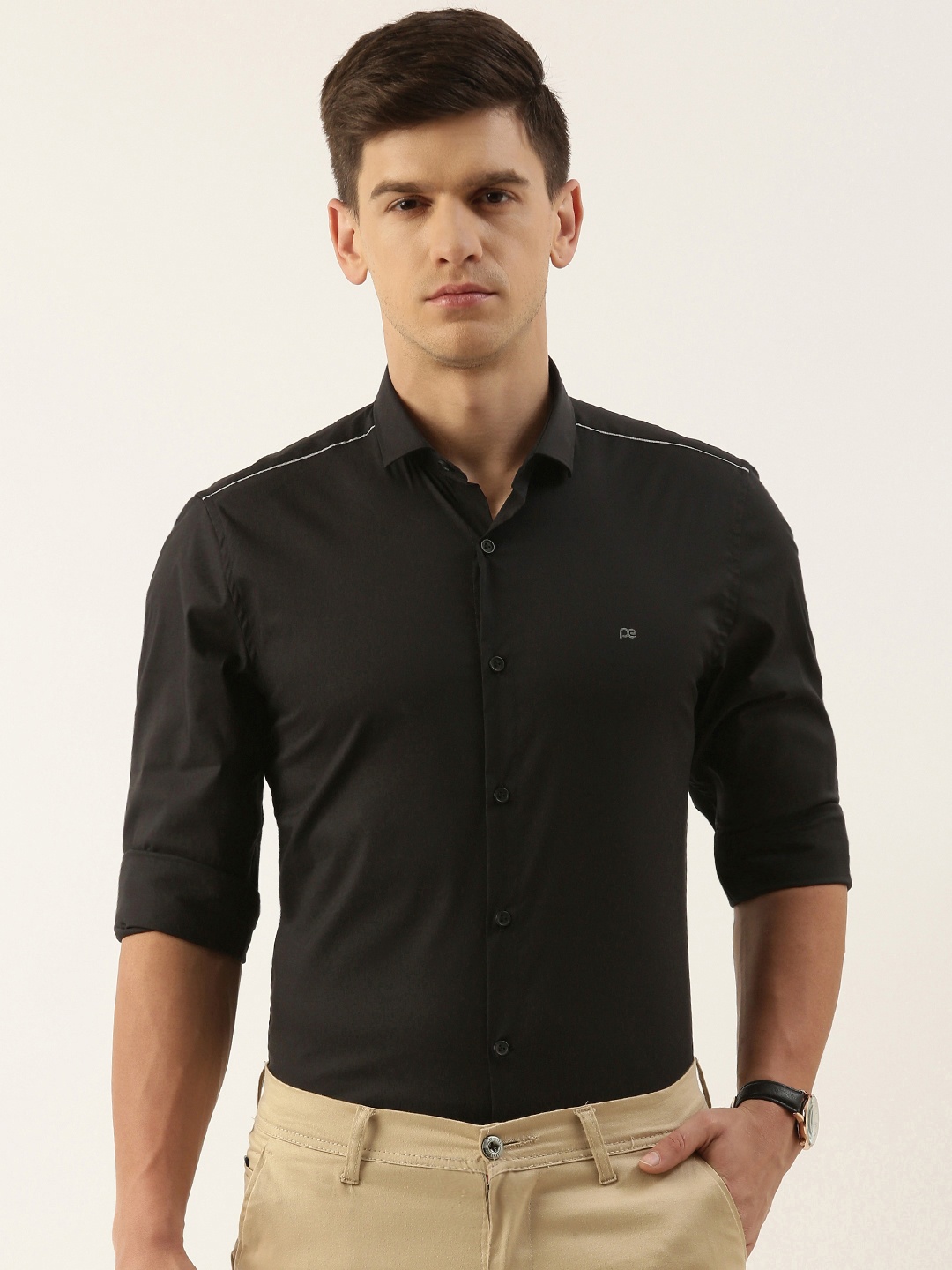 

Peter England Slim Fit Semiformal Shirt, Black