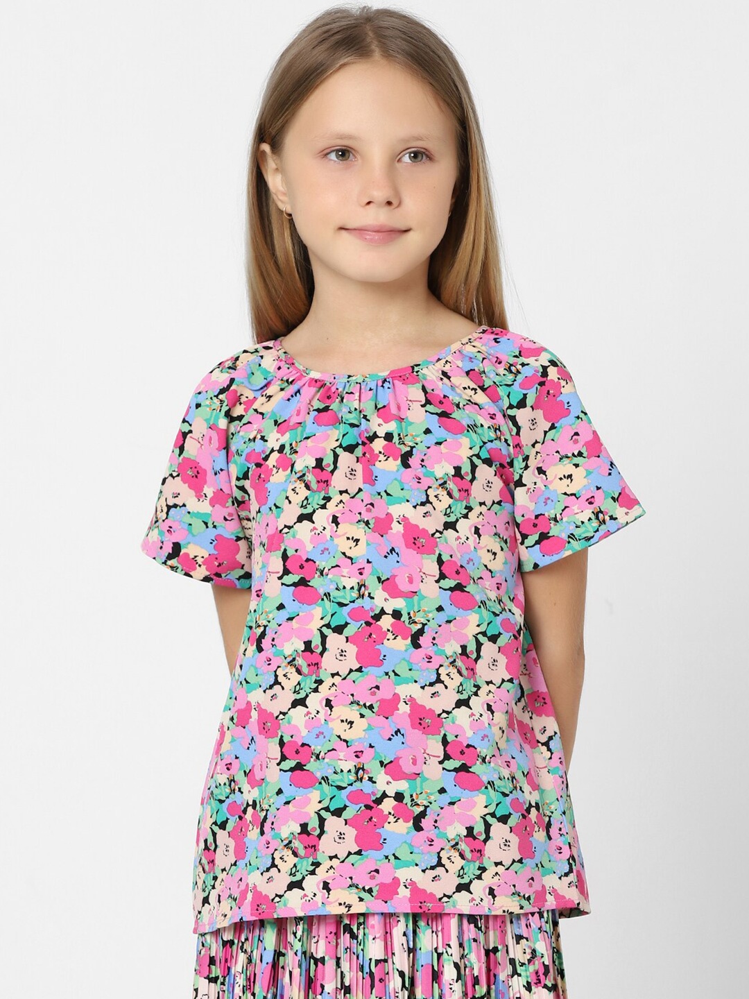 

KIDS ONLY Girls Floral Print A-Line Top, Pink