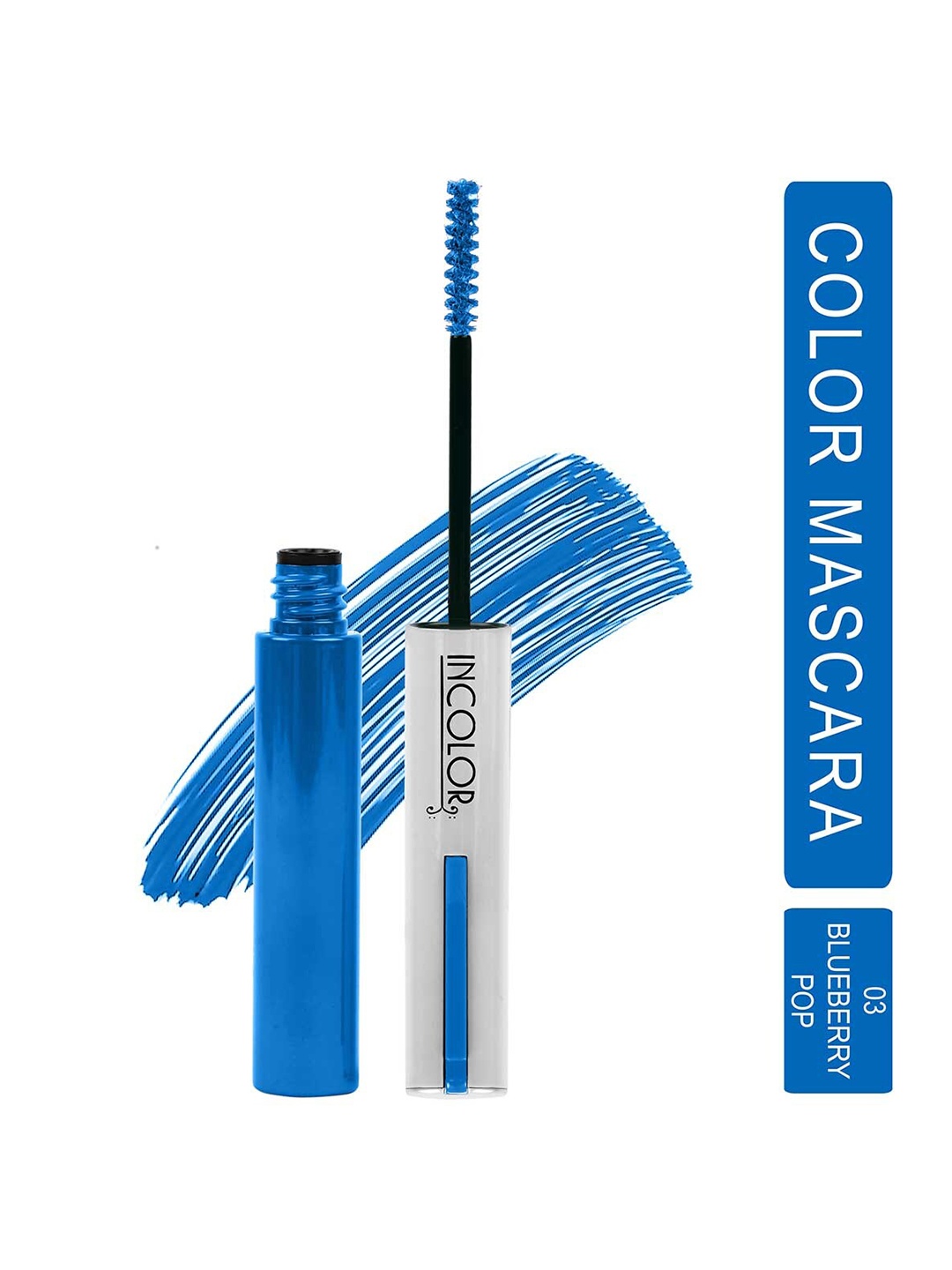 INCOLOR Eye Makeup Long Lasting Color Mascara 6 ml - Blueberry Pop 03, Blue