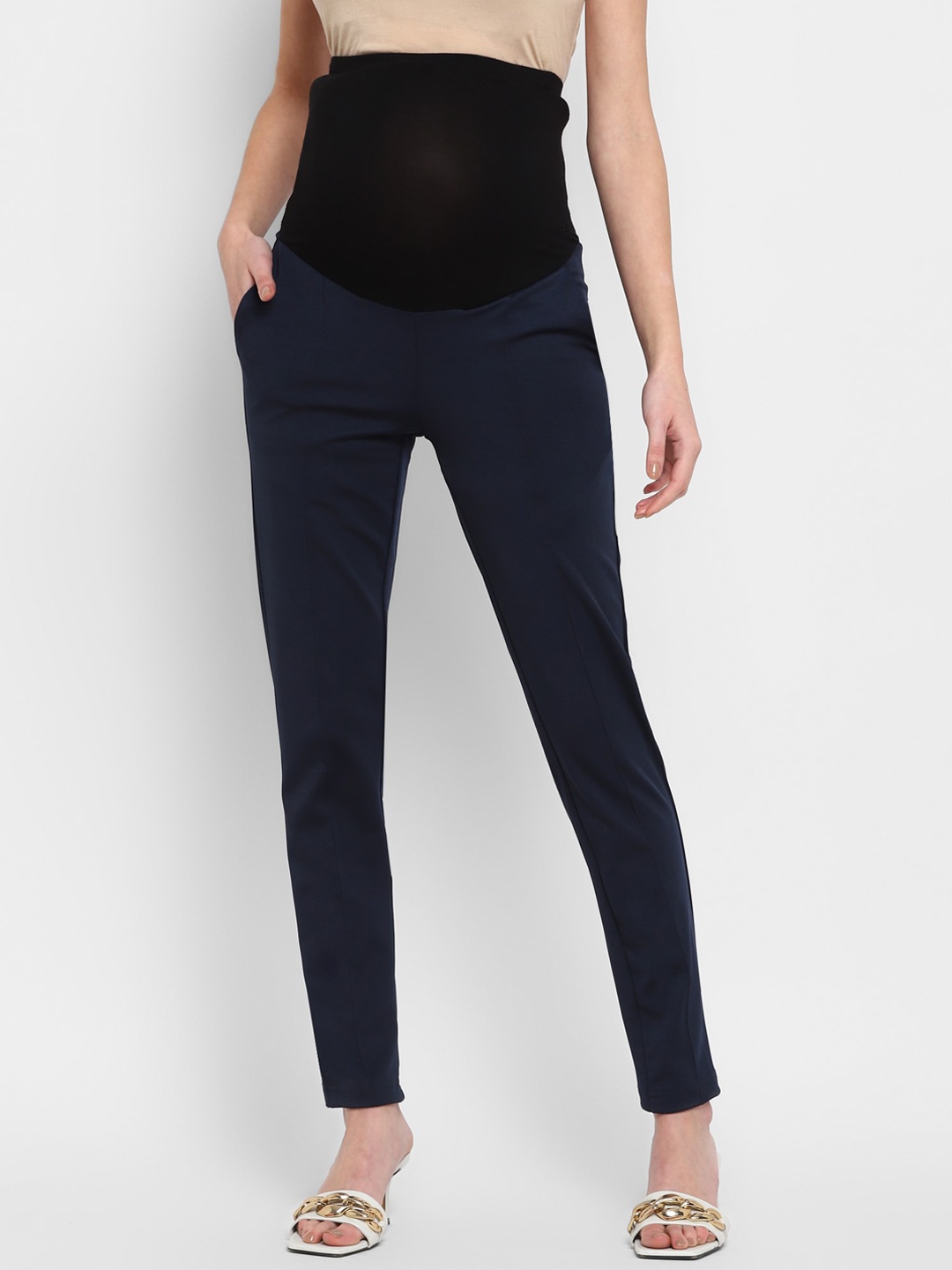 

Momsoon Women Maternity Pintuck Trousers, Navy blue