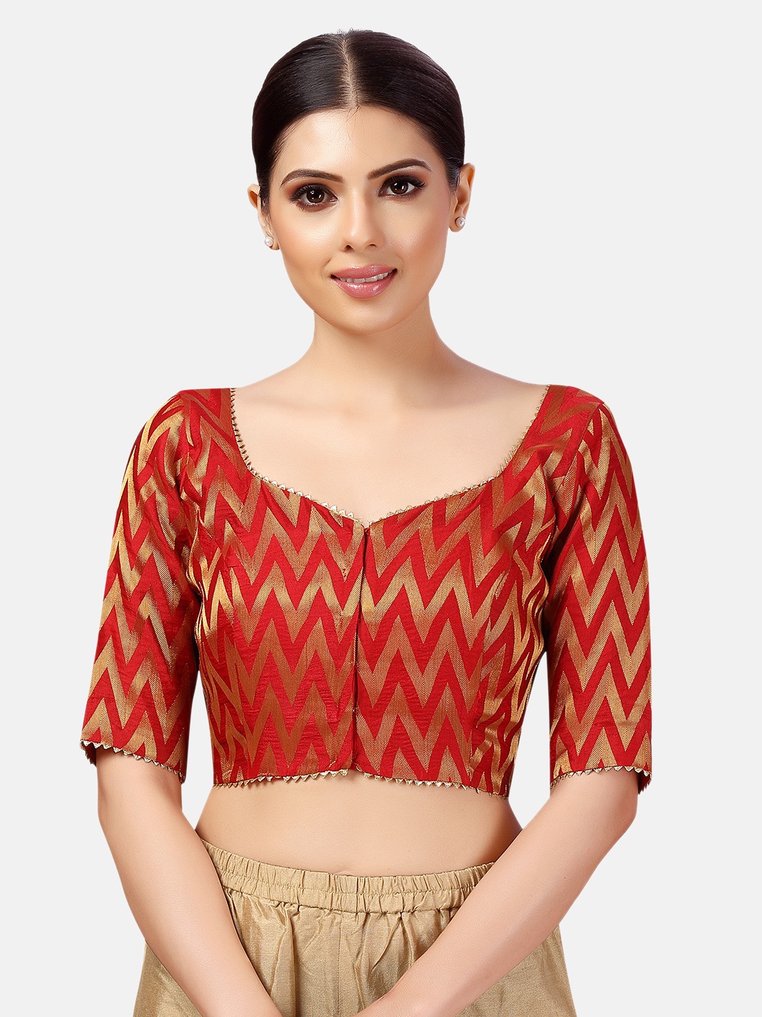 

Studio Shringaar Woven Design Saree Blouse, Red