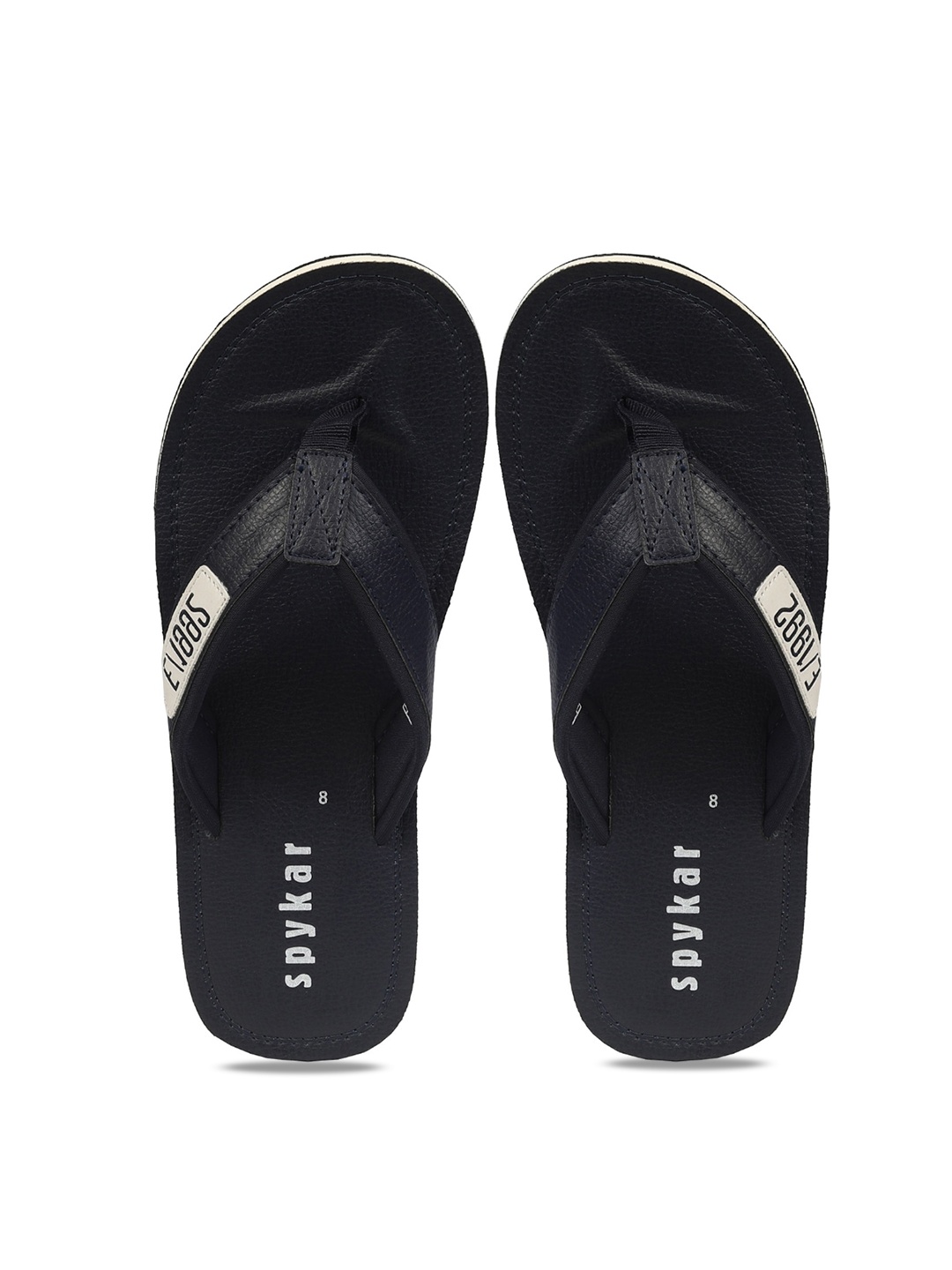 

SPYKAR Men Printed Synthetic Thong Flip-Flops, Navy blue