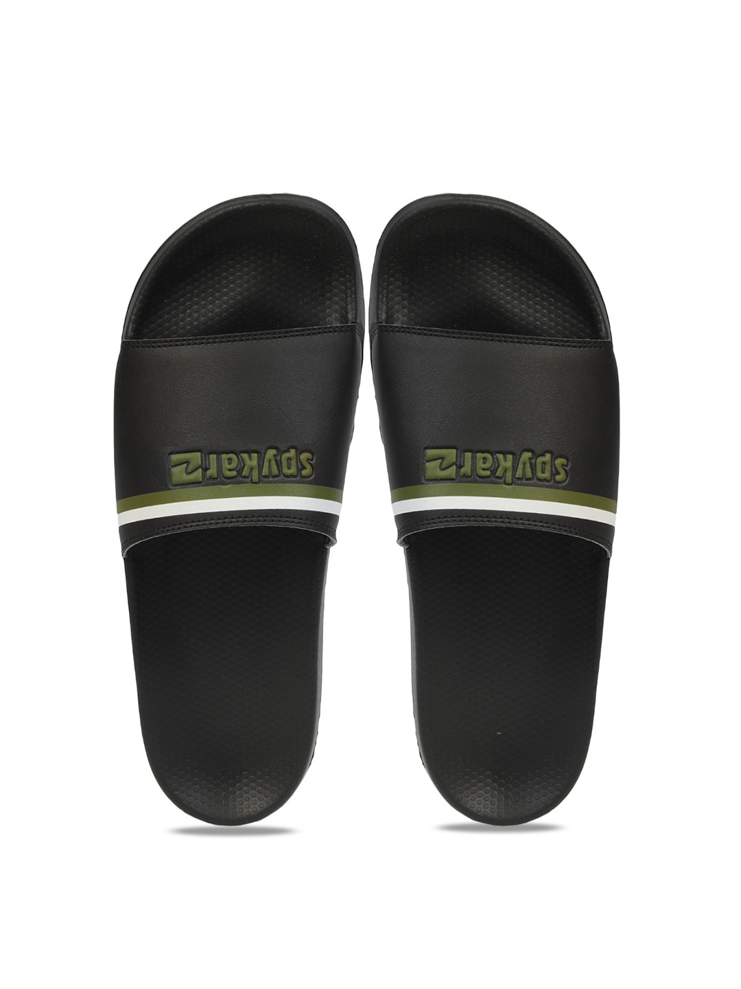 

SPYKAR Men Printed Synthetic Flip Flops Sliders, Black