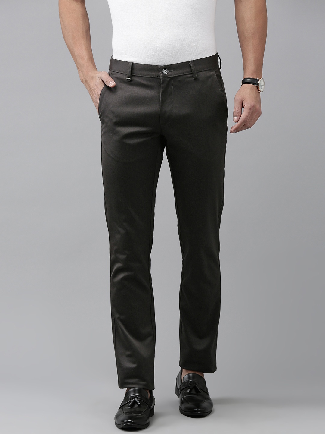 

Van Heusen Men Slim Fit Trousers, Black