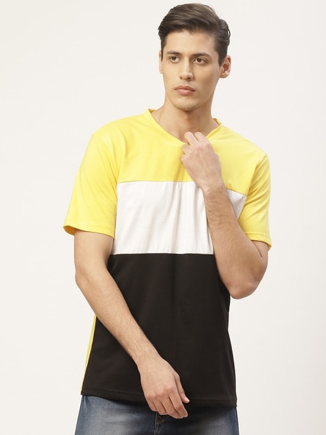 

PAUSE SPORT Colourblocked Cotton T-shirt, Yellow