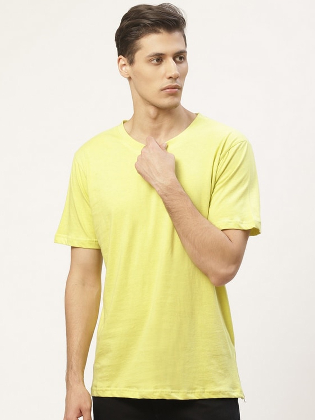 

PAUSE SPORT Round Neck Short Sleeves Cotton T-shirt, Lime green