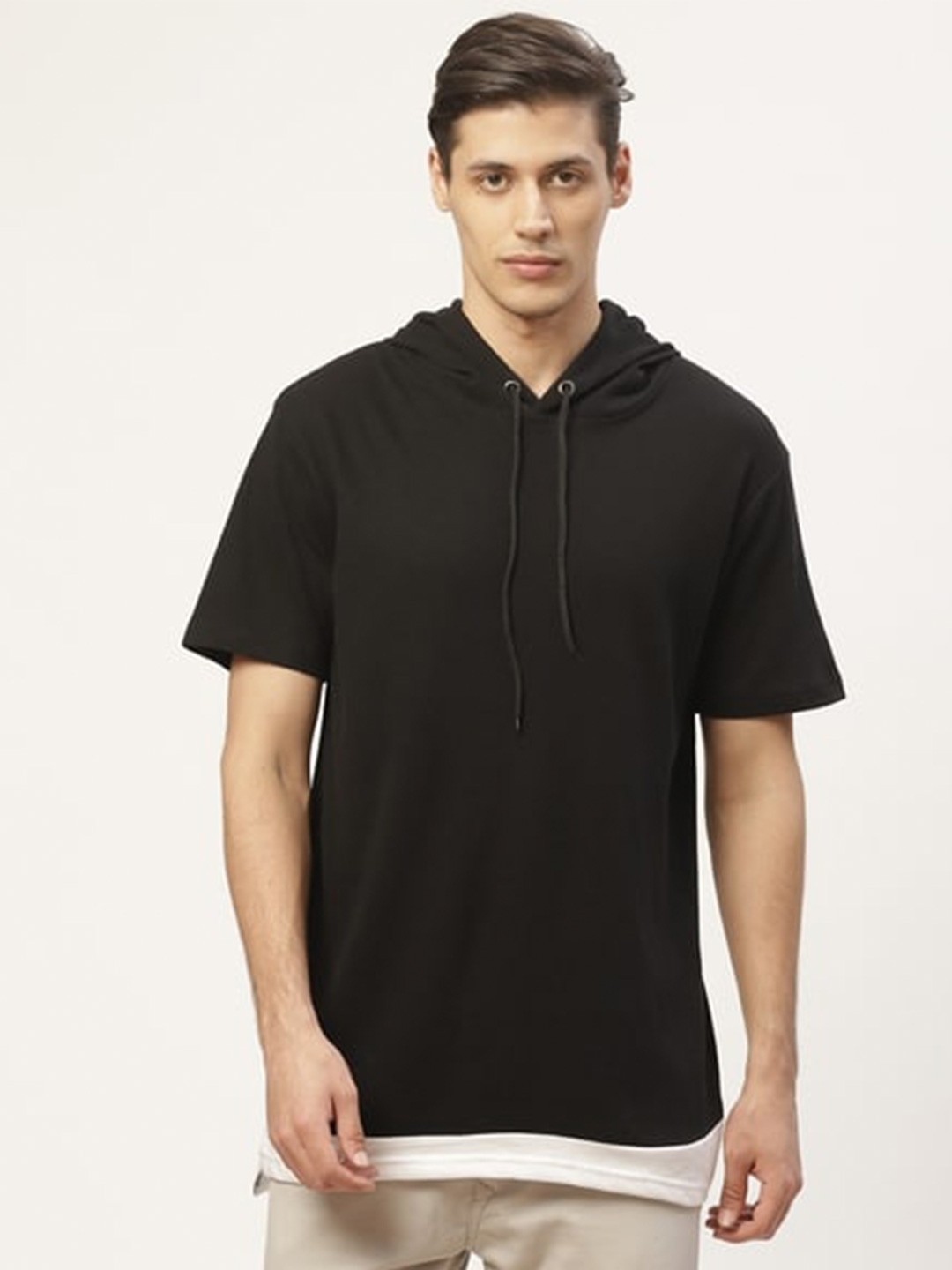 

PAUSE SPORT Hooded Cotton T-shirt, Black
