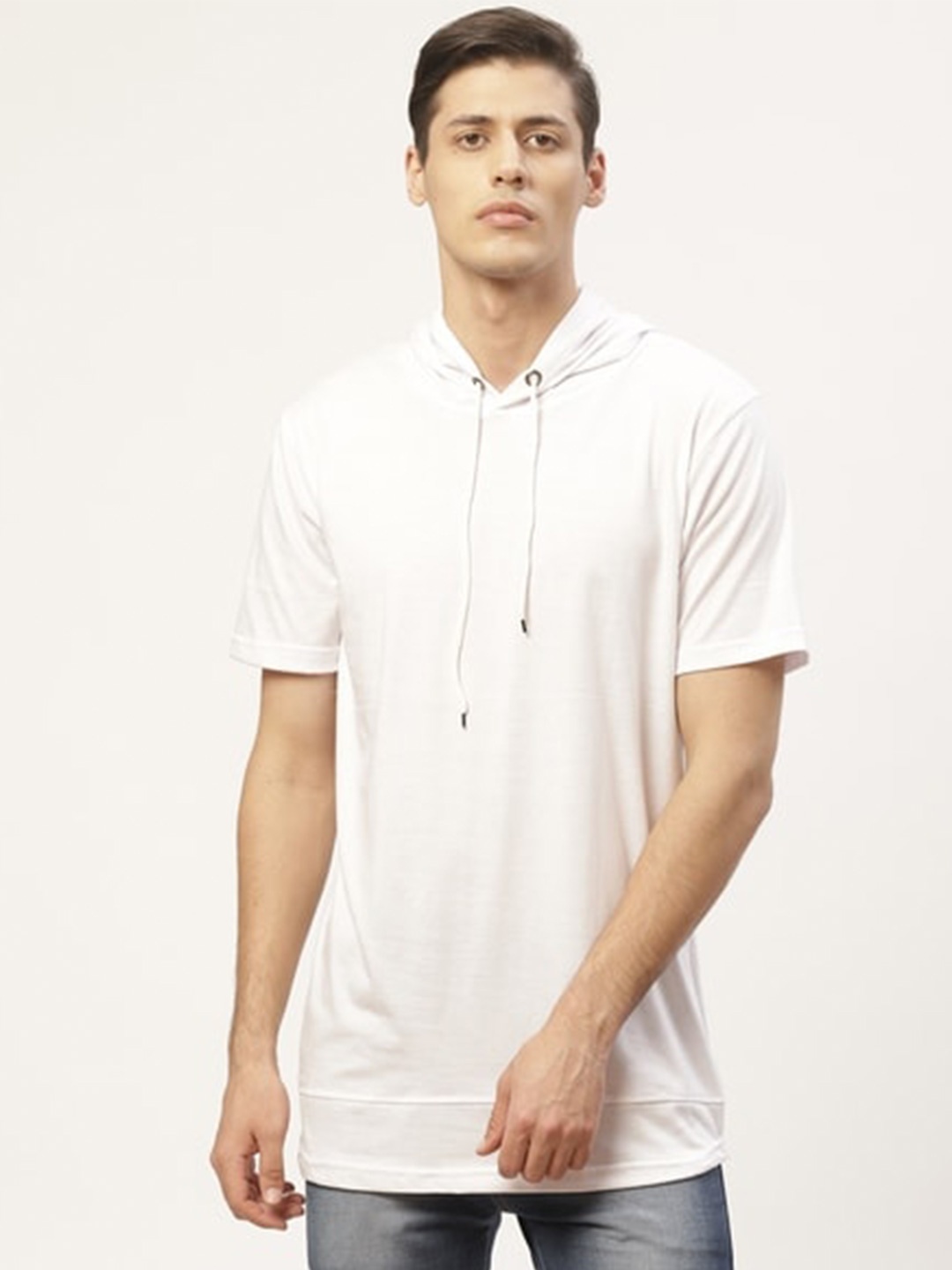 

PAUSE SPORT Hooded Short Sleeve Cotton T-shirt, White