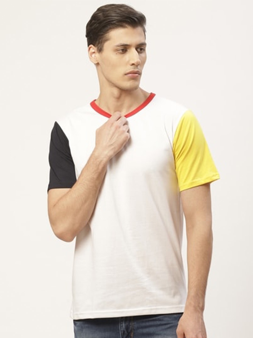 

PAUSE SPORT Colourblocked Cotton T-shirt, White
