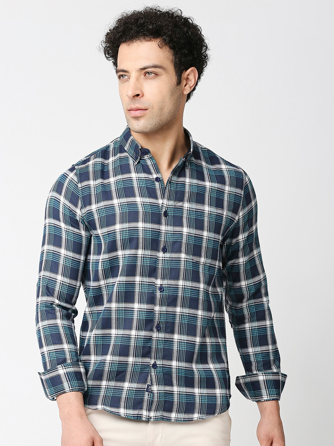 

Thomas Scott Classic Slim Fit Tartan Checks Casual Shirt, Green