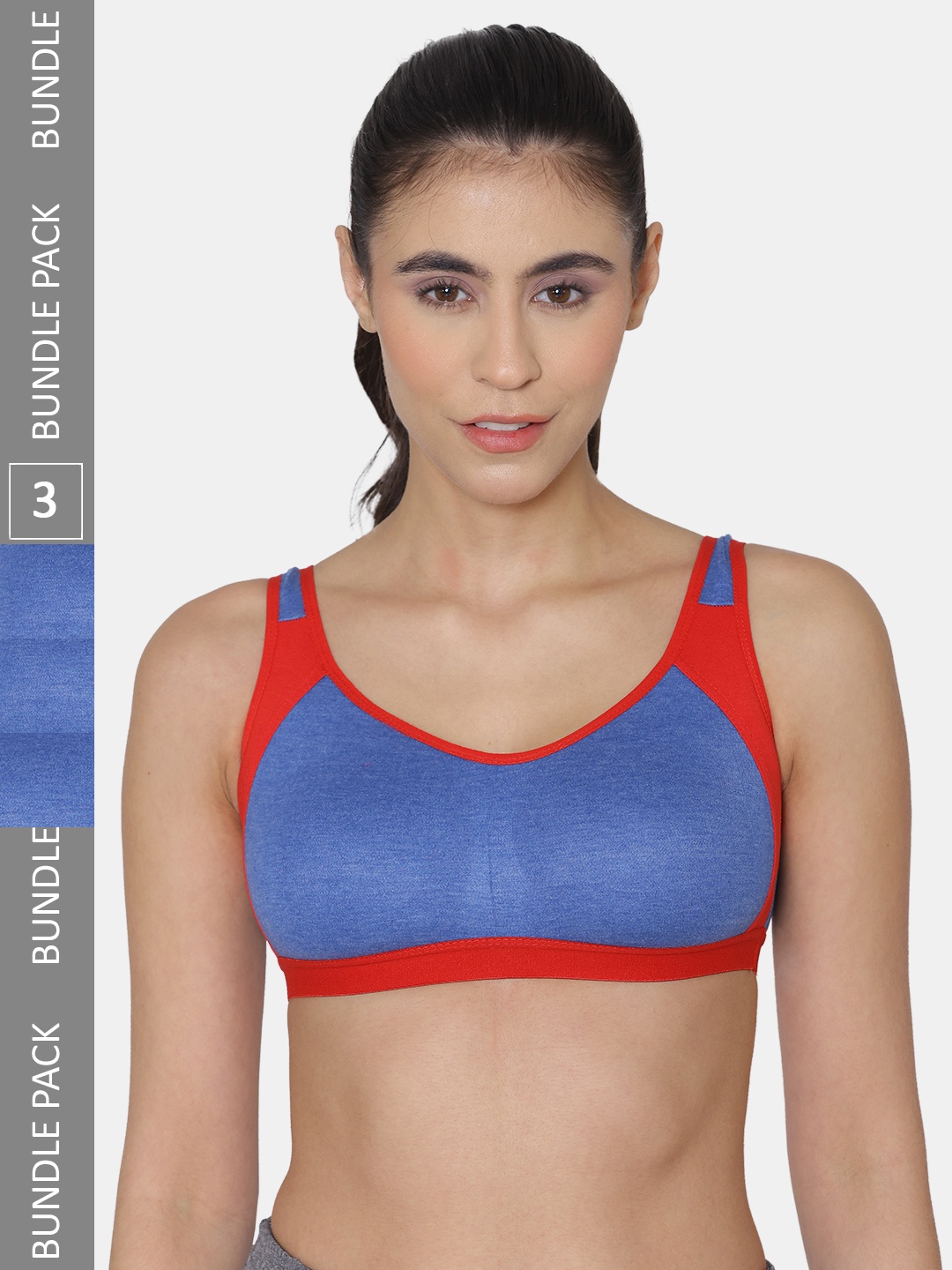 

KOMLI Non Padded Cotton Sports Bra, Blue