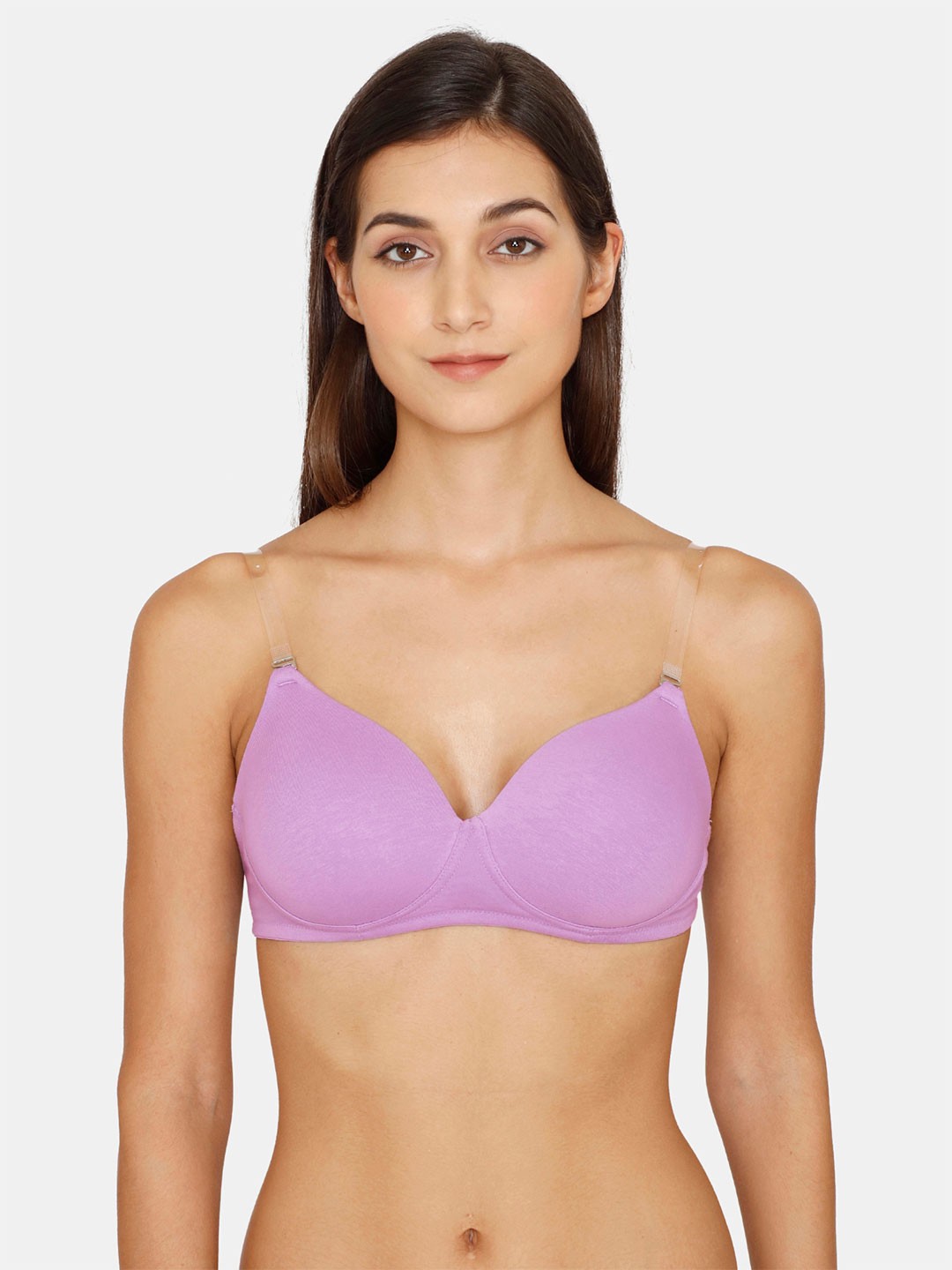 

Zivame Lightly Padded Cotton T-Shirt Bra, Purple