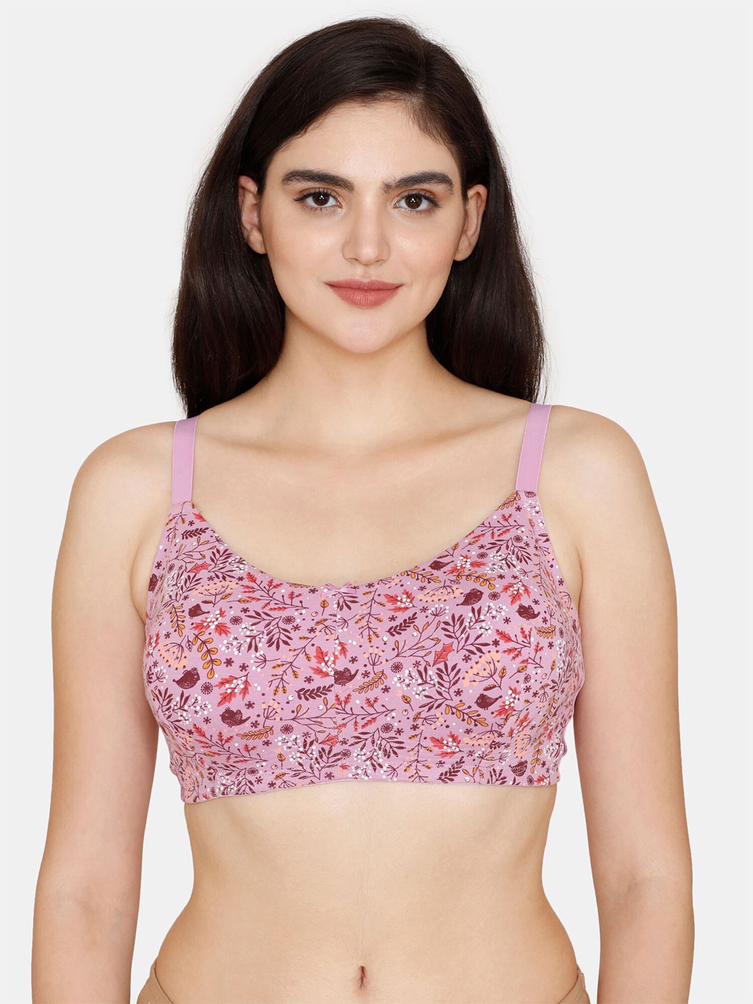 

Zivame Floral Non-Padded Everday Bra, Purple