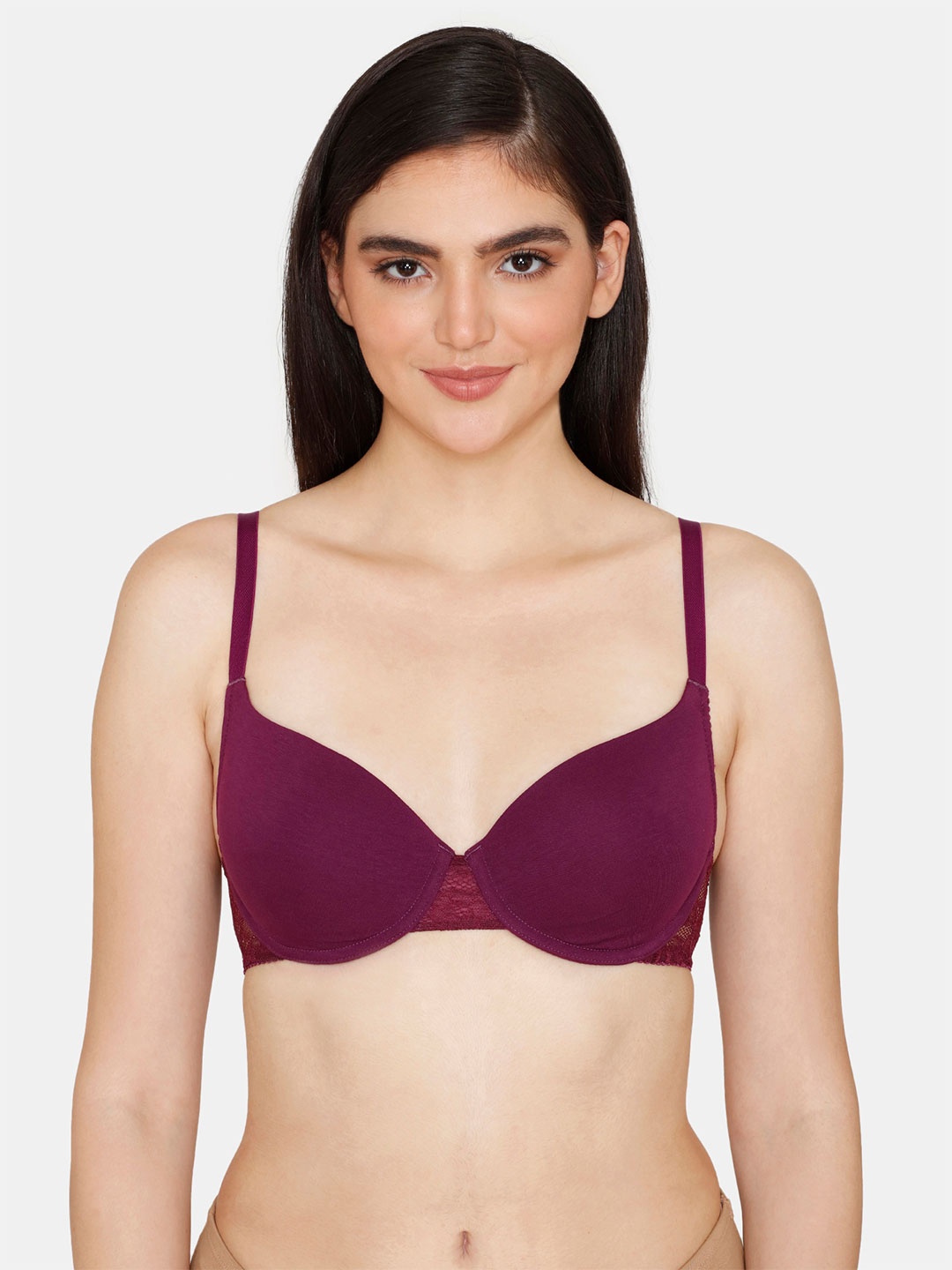 

Zivame Underwired Lightly Padded T-Shirt Bra, Purple