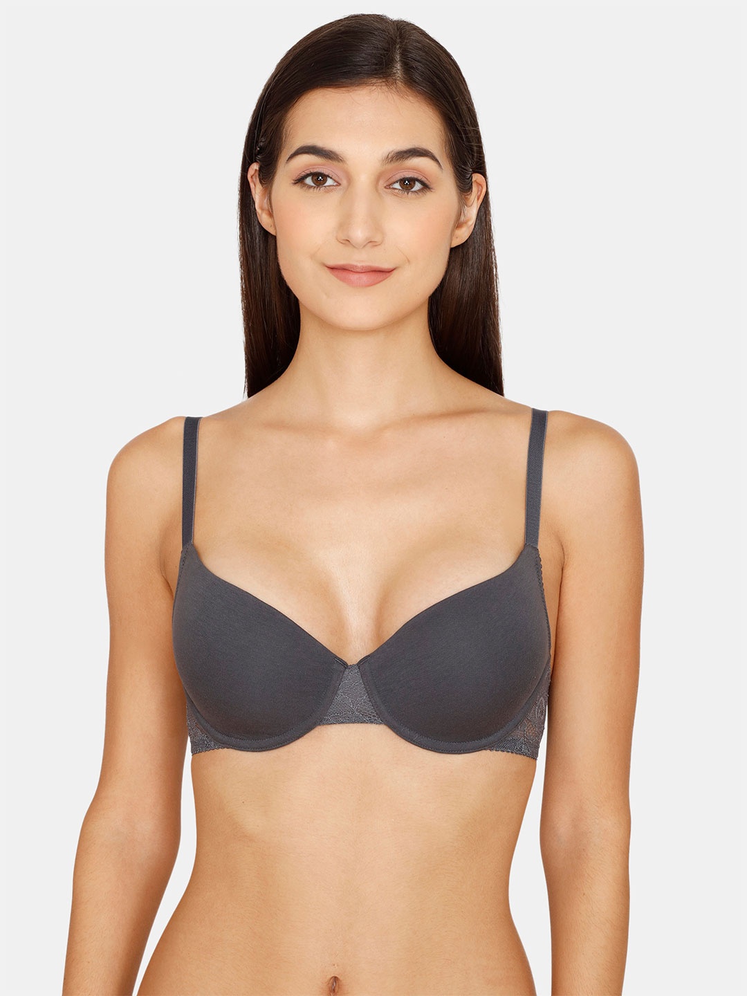 

Zivame Underwired Lightly Padded T-Shirt Bra, Grey