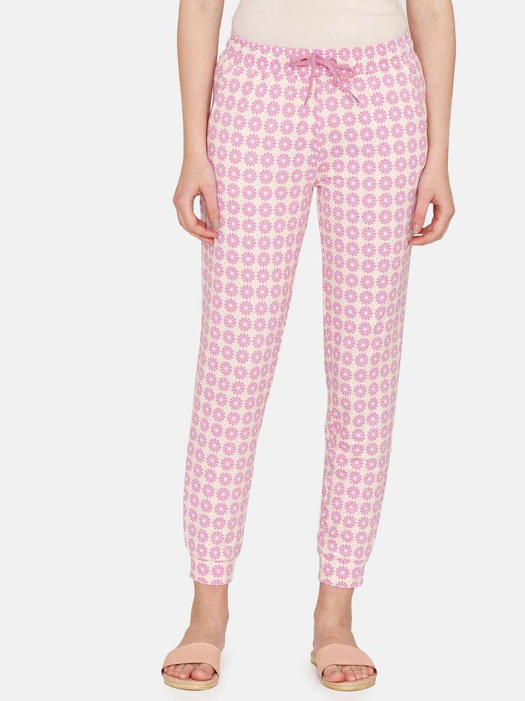 

Zivame Women Floral Printed Lounge Pants, Pink