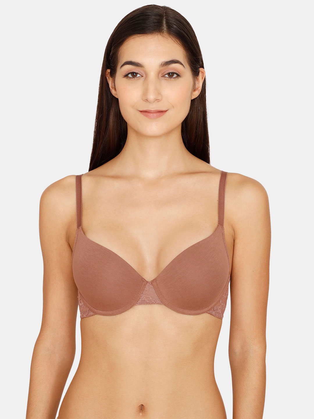 

Zivame Underwired Lightly Padded T-Shirt Bra, Brown
