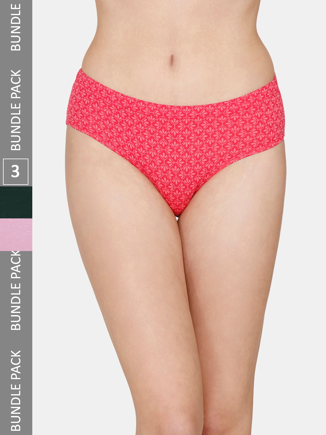 Zivame Pack Of 3 Hipster Briefs, Pink